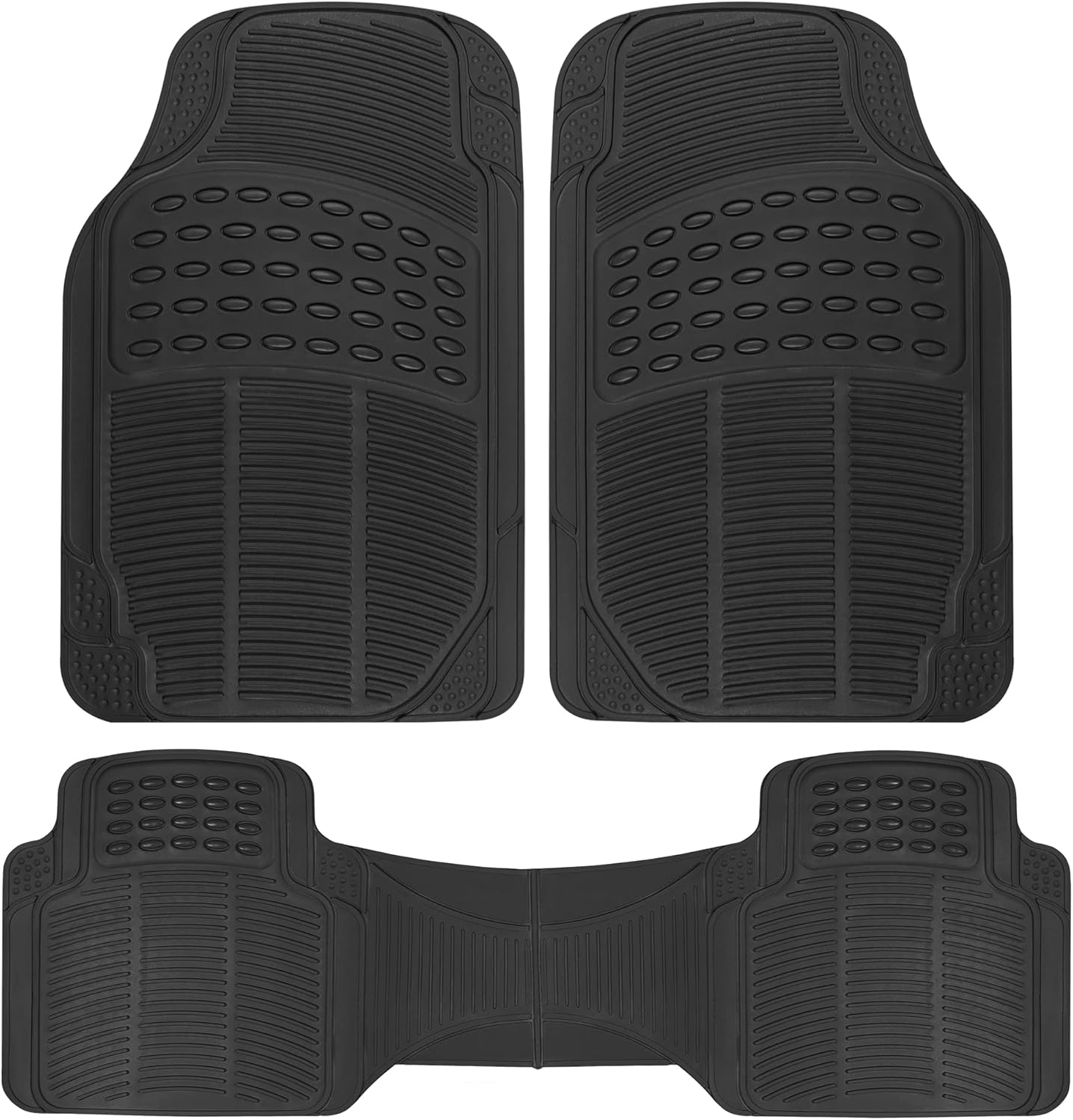 BDK ProLiner Floor Mats for Cars Trucks SUV, Black 3Piece Heavy Duty