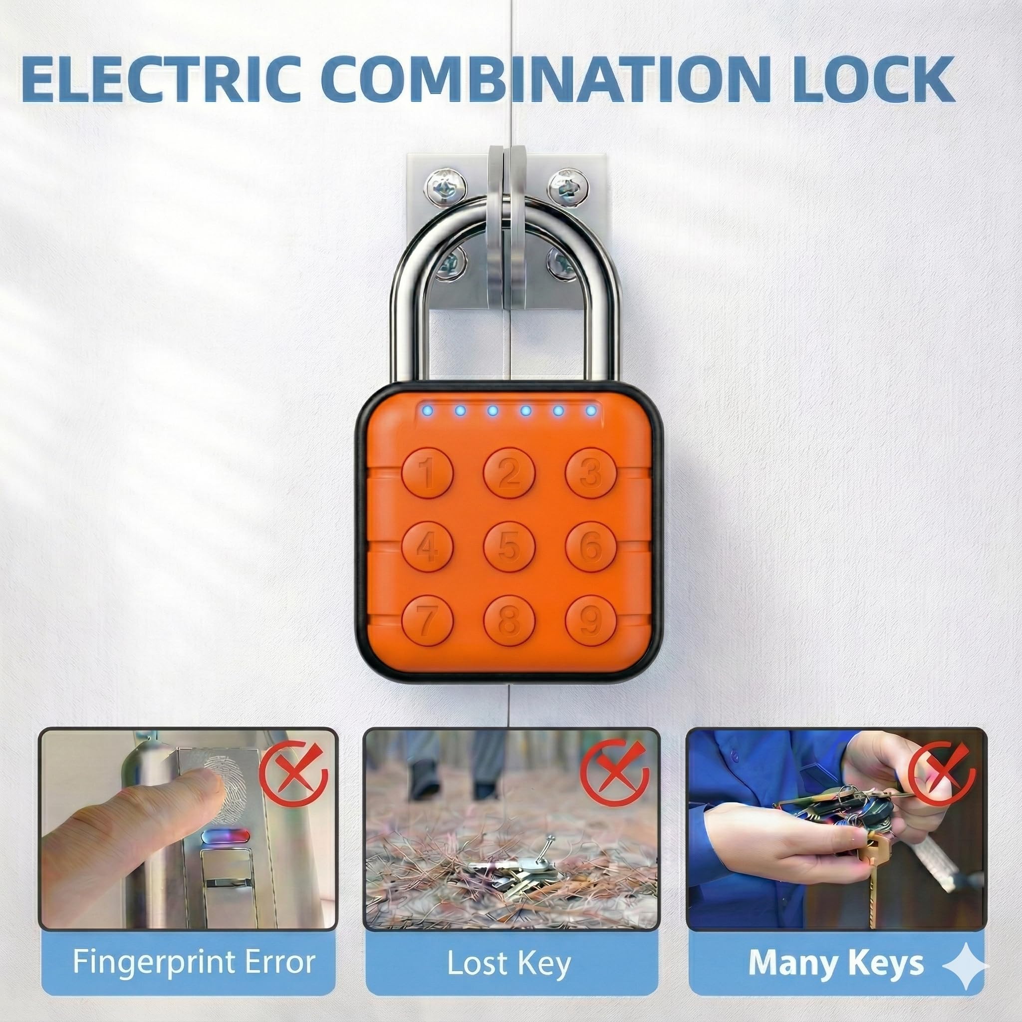 Candado de combinación, paquete de 2 candados de combinación con código de 6 dígitos, candado digital con entrada sin llave, cerradura de aleación de zinc impermeable IP67 para taquilla