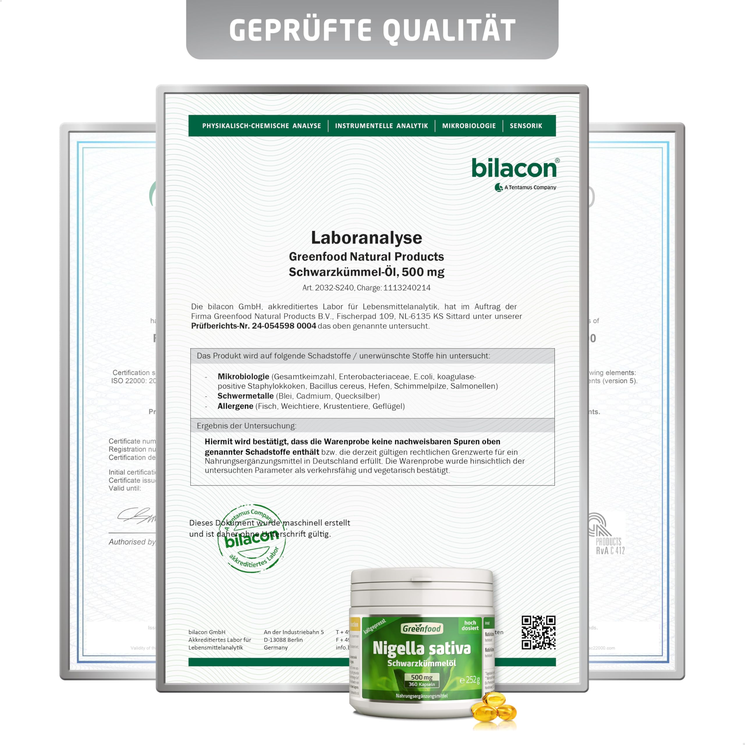 Schwarzkümmelöl, 500 mg, hochdosiert, 360 Kapseln - OHNE künstliche Zusätze