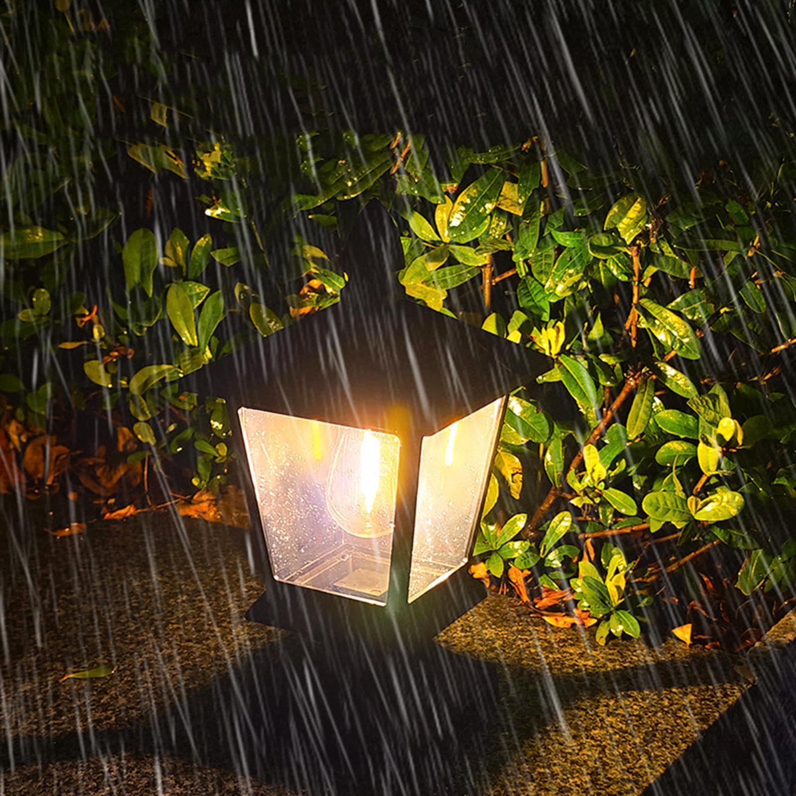 Juego de luces solares para poste, de paisaje impermeable inteligente, kit de lámpara decorativa para exteriores, valla de jardín, soporte de uso de patio, de césped, porche, patio