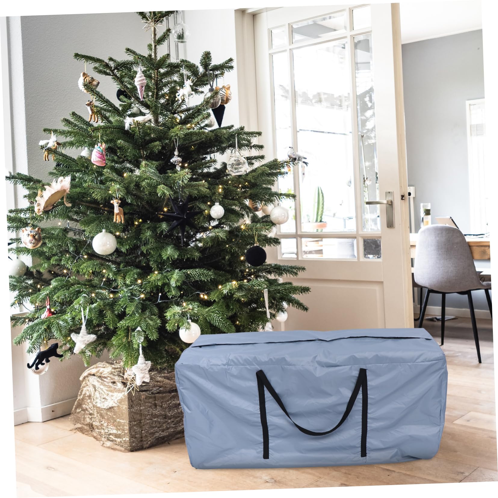 WOONEKY Borsa Per Albero Di Natale Contenitore Organizer Superficie Liscia Maniglia Resistente Zip Di Adatto Per Uso e Protezione Da Polvere