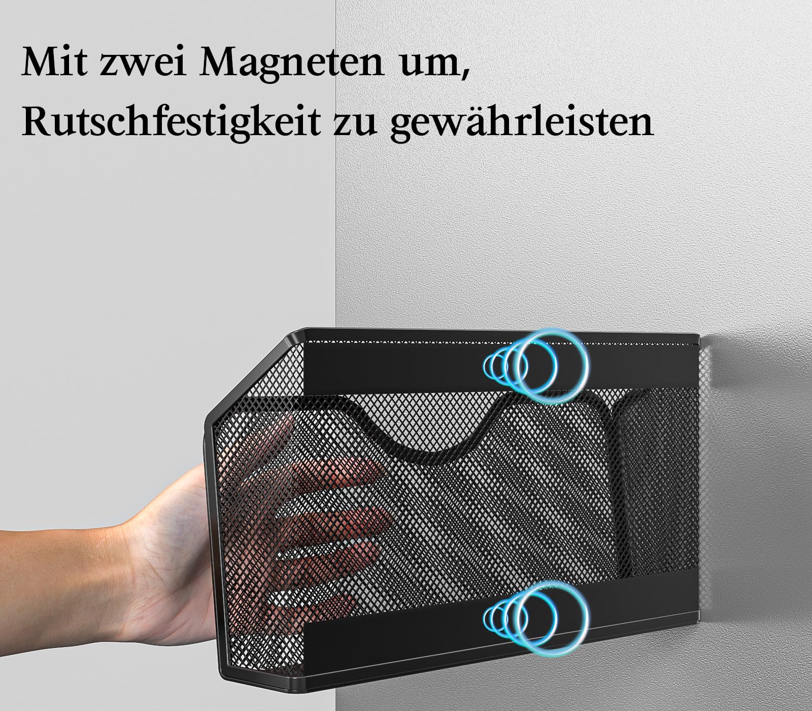 EKNITEY Magnetischer Aktenhalter - Aktenordner ohne Bohren, magnetisch Zeitschriftenständer zum Aufhängen für Büro und Zuhause,3 Stück