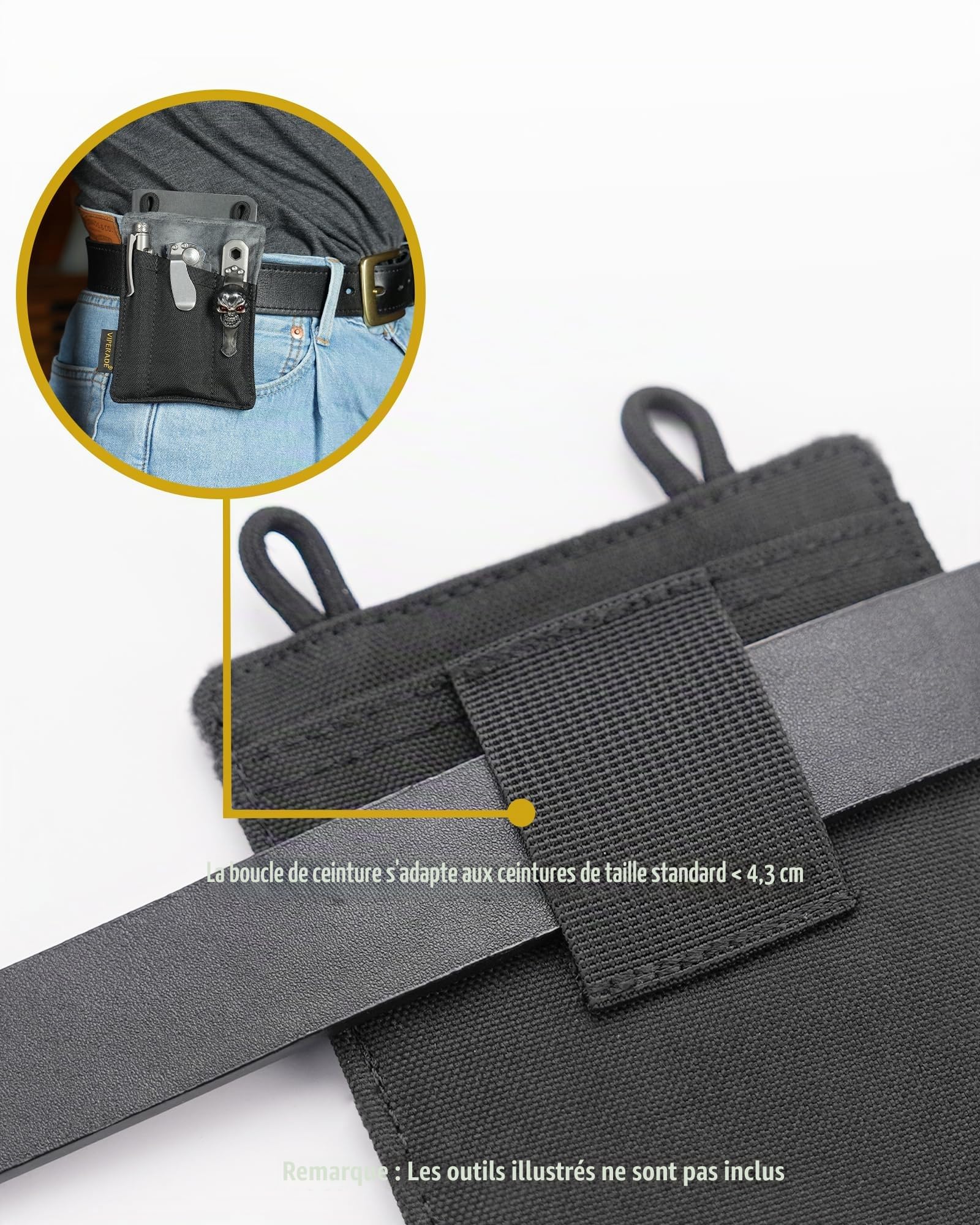 VIPERADE VE6/VE8 EDC Organisateur de Sac à Outils, Sac EDC, Organisateur de Sac avec Passant de Ceinture, Sac à Outils Multifonction en Nylon Petit, adapté pour Couteau de Poche, Stylo