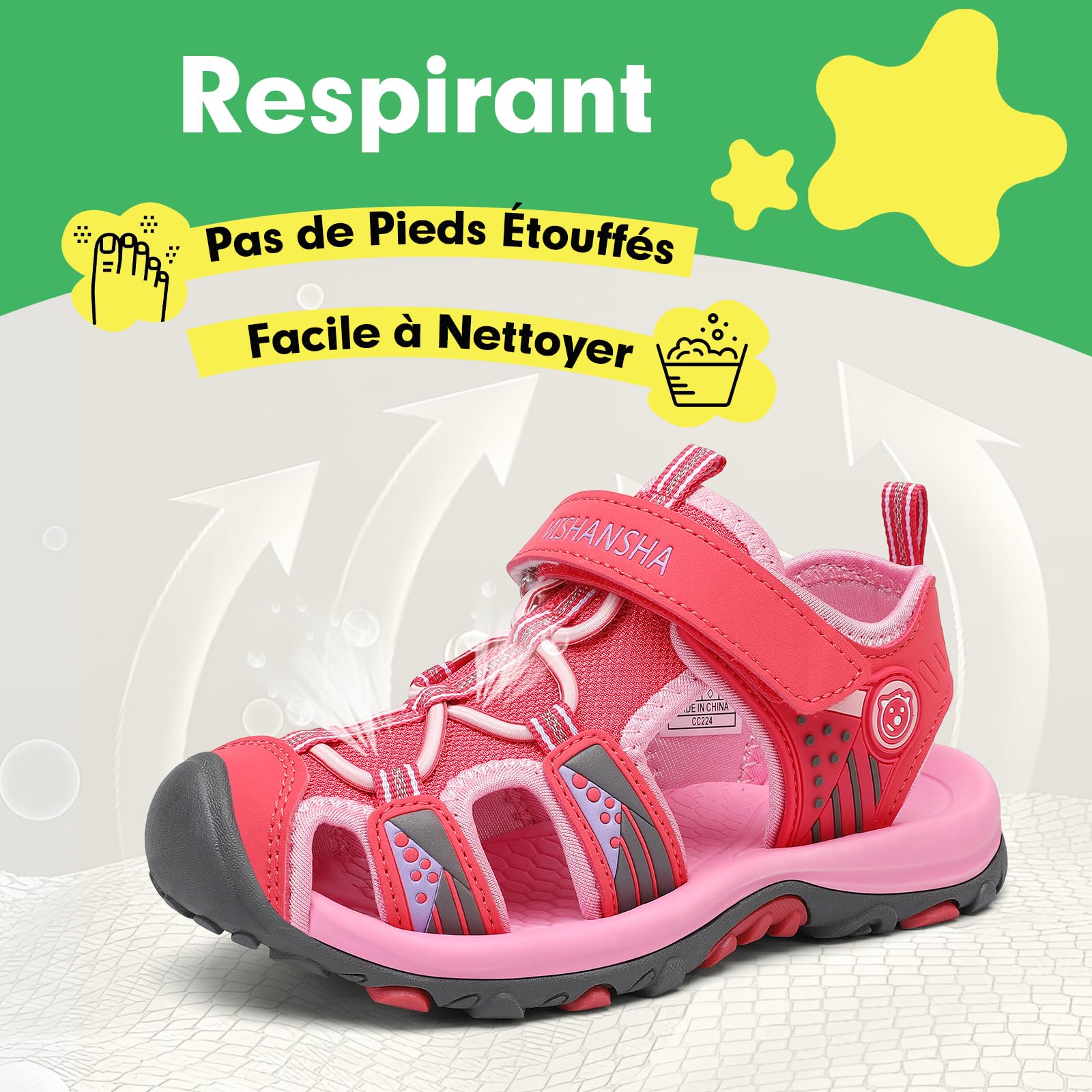 Saguaro Chaussure de Sport Sandales Garçon Bout Fermé Respirantes Plage Fille Sandales Randonnée