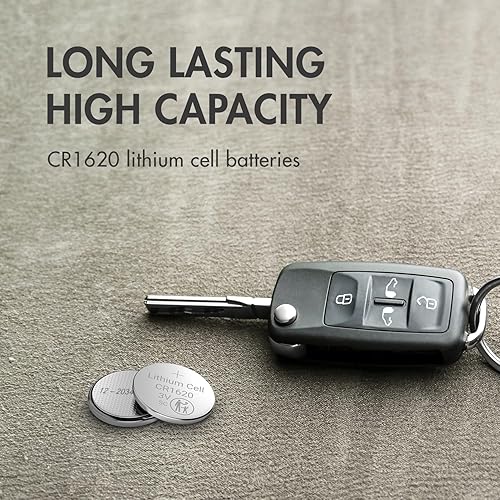 Miniatura 3 de Tenergy Batería de botón de litio CR1620 de 3 V, para llaves de automóvil, relojes, calculadoras, controles remotos, paquete de 5