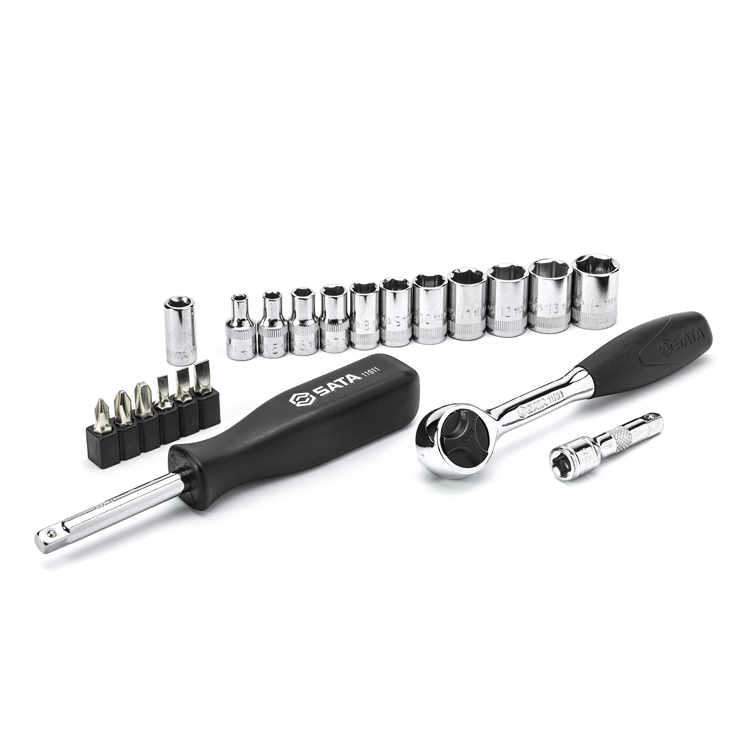 SATA ST09521-02 21 Pieces 1/4" Drive 6 Point SAE Socket Set