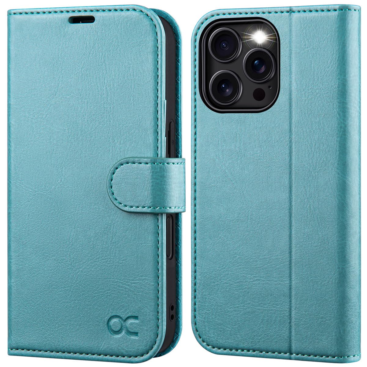 OCASE for iPhone 16 Pro Case, PU Leather Wallet, Magnetic Flip Folio Cover with RFID Blocking, Card Holders, Shockproof TPU
