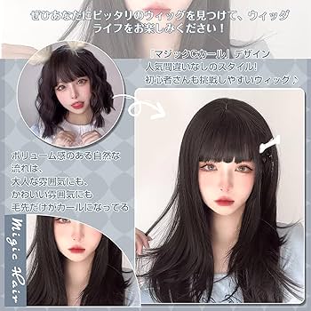 Amazon.co.jp: Hawkko ウィッグ ロング セミロング カール