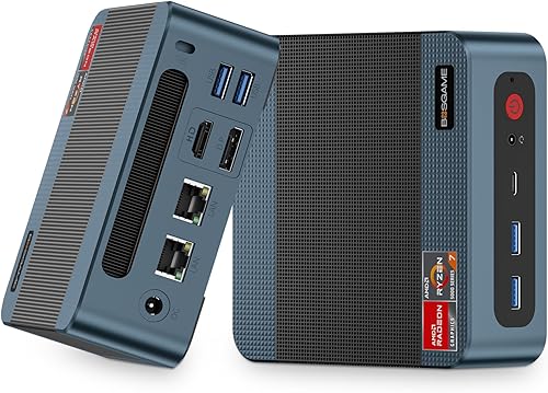 BOSGAME P3 Lite PC de Juegos Mini con AMD Ryzen 7 6800H, 32GB DDR5 RAM 1TB PCIe 4.0 NVMe SSD, Radeon 680M iGPU, LAN Dual 2.5G Win 11 Pro Computadora