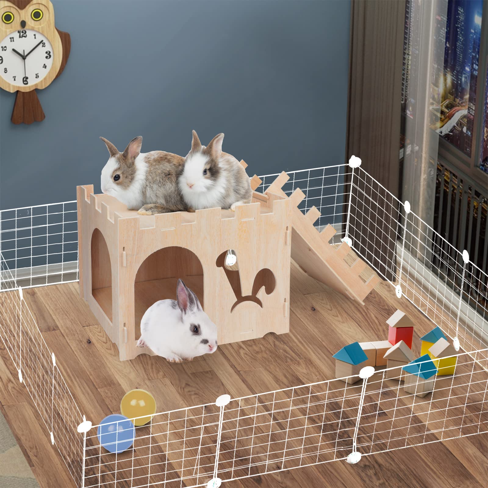 Bunny Maze, Rabbit Tunnel, Rabbit Feeder, Bunny Castle Wood, Bunny