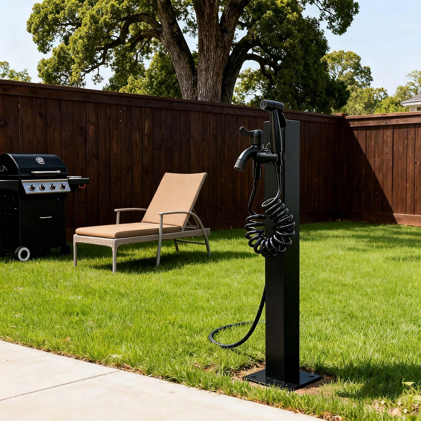 XDLEDMKIZ Garden Water Column Faucet Post Stand 37.4" Outdoor Anti-Frost Crack Freestanding Floor Faucet for Courtyards Backyard Lawn