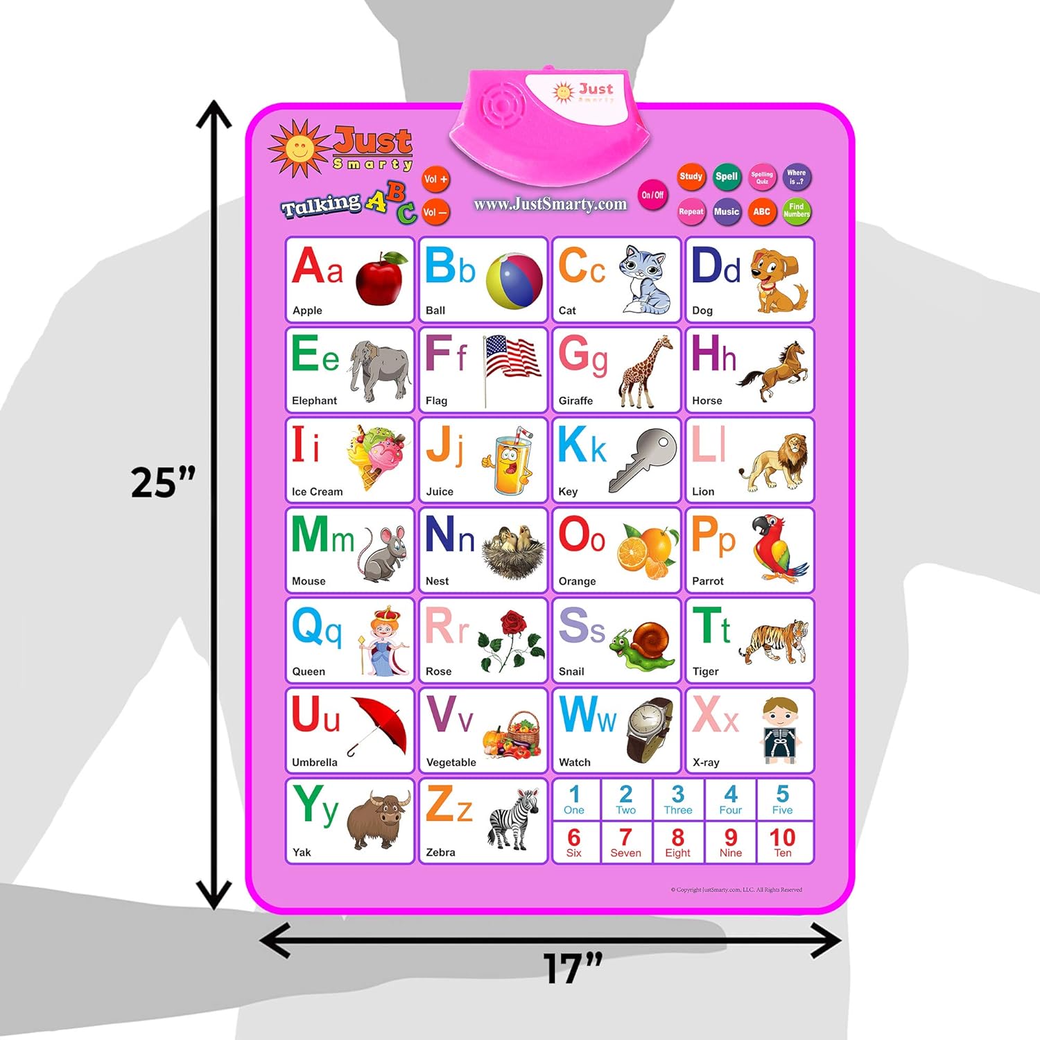 Just Smarty Interactive Abcs and 123s Learning Poster, Blue : Toys & Games