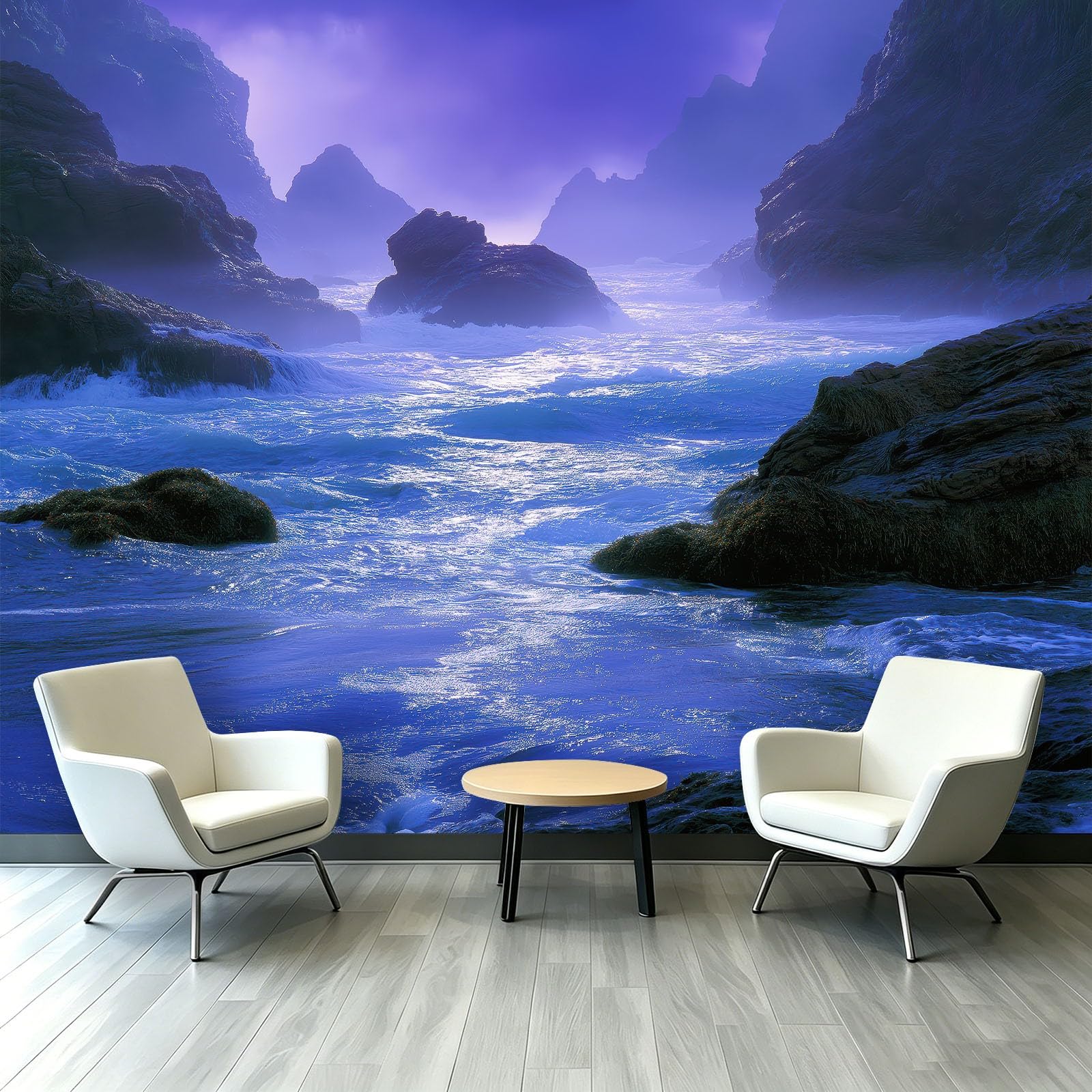 Genérico - Papel pintado (350 x 256 cm), diseño de Océano Océano Ola Montaña