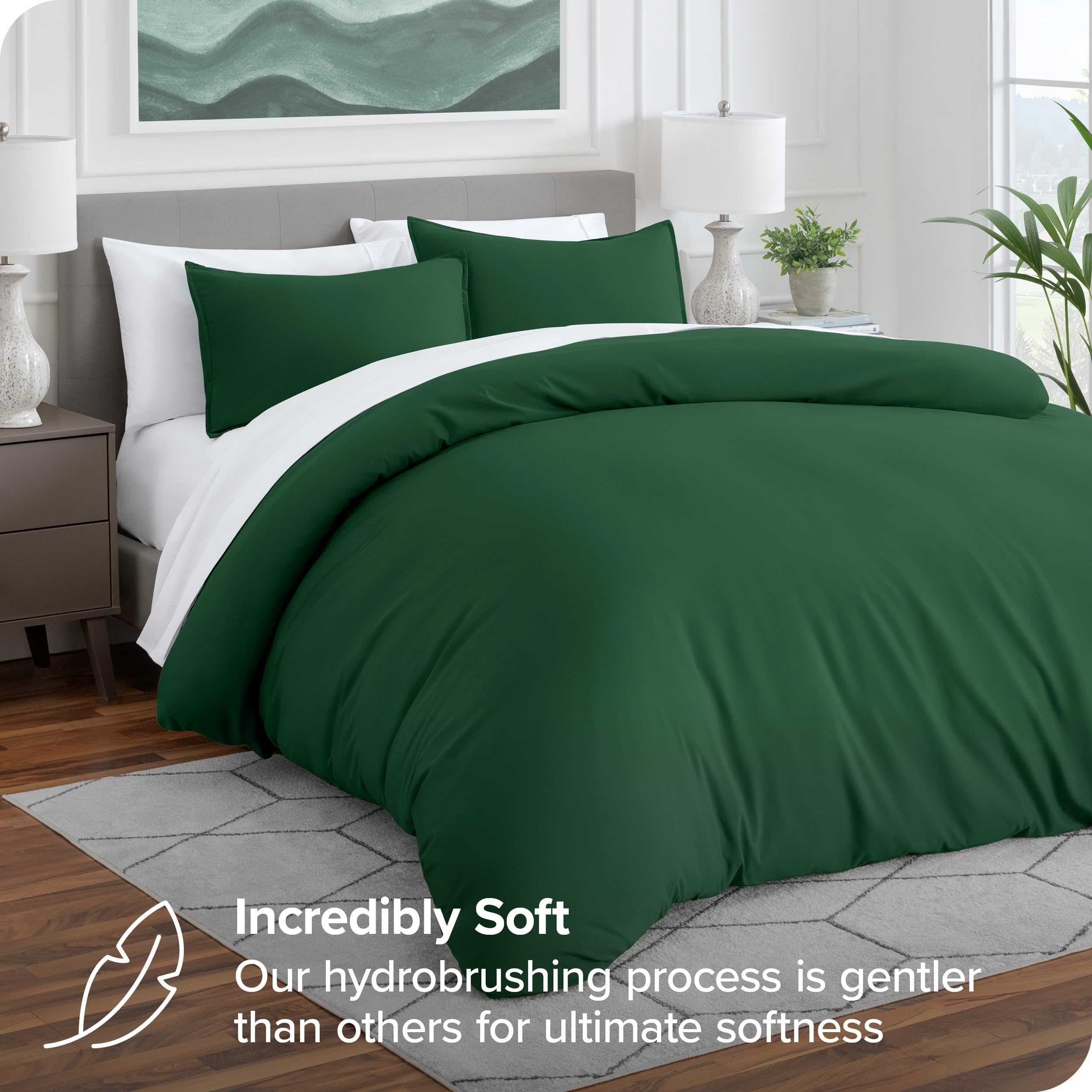 Bare Home Duvet Cover Set Double Size, Premium 1800 Ultra-Soft Duvet Cover Set, Lightweight, Cooling Duvet Cover - Image 3