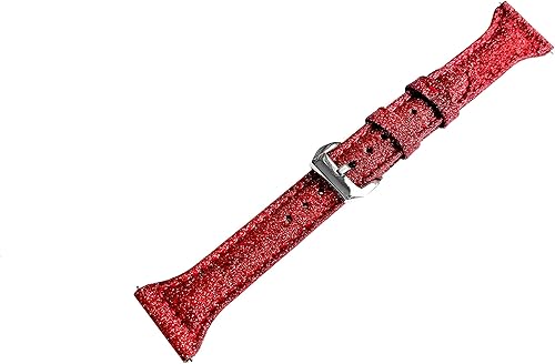 Miniatura 5 de Correa delgada con purpurina roja brillante compatible con Samsung Galaxy Watch 3 de 1.772 pulgadas, reloj de 1.812 pulgadas, Gear S3 Frontier y
