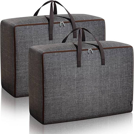 wintfarm Duvet Storage Bag,2 PCS Large Storage Bags with Zips,Oxford