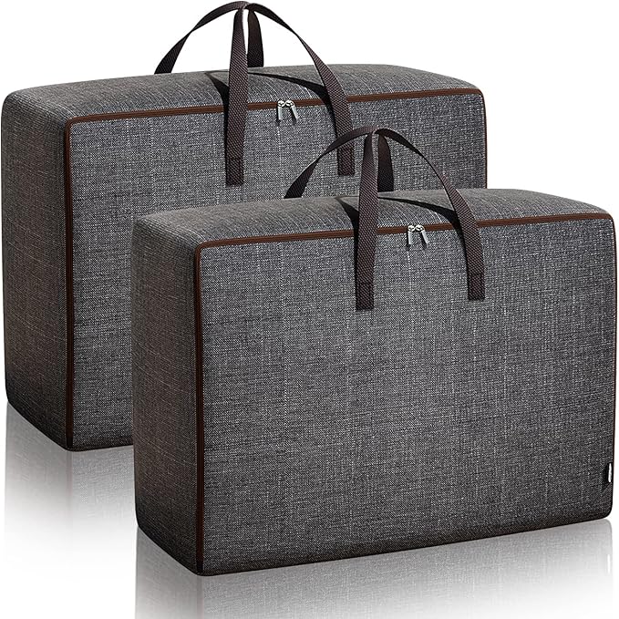wintfarm Duvet Storage Bag,2 PCS Large Storage Bags with Zips,Oxford