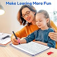 Vista 7 de Grandes libros de práctica de escritura con ranuras mágicas para niños, libros de escritura con ranuras reutilizables, libros de trazado de números
