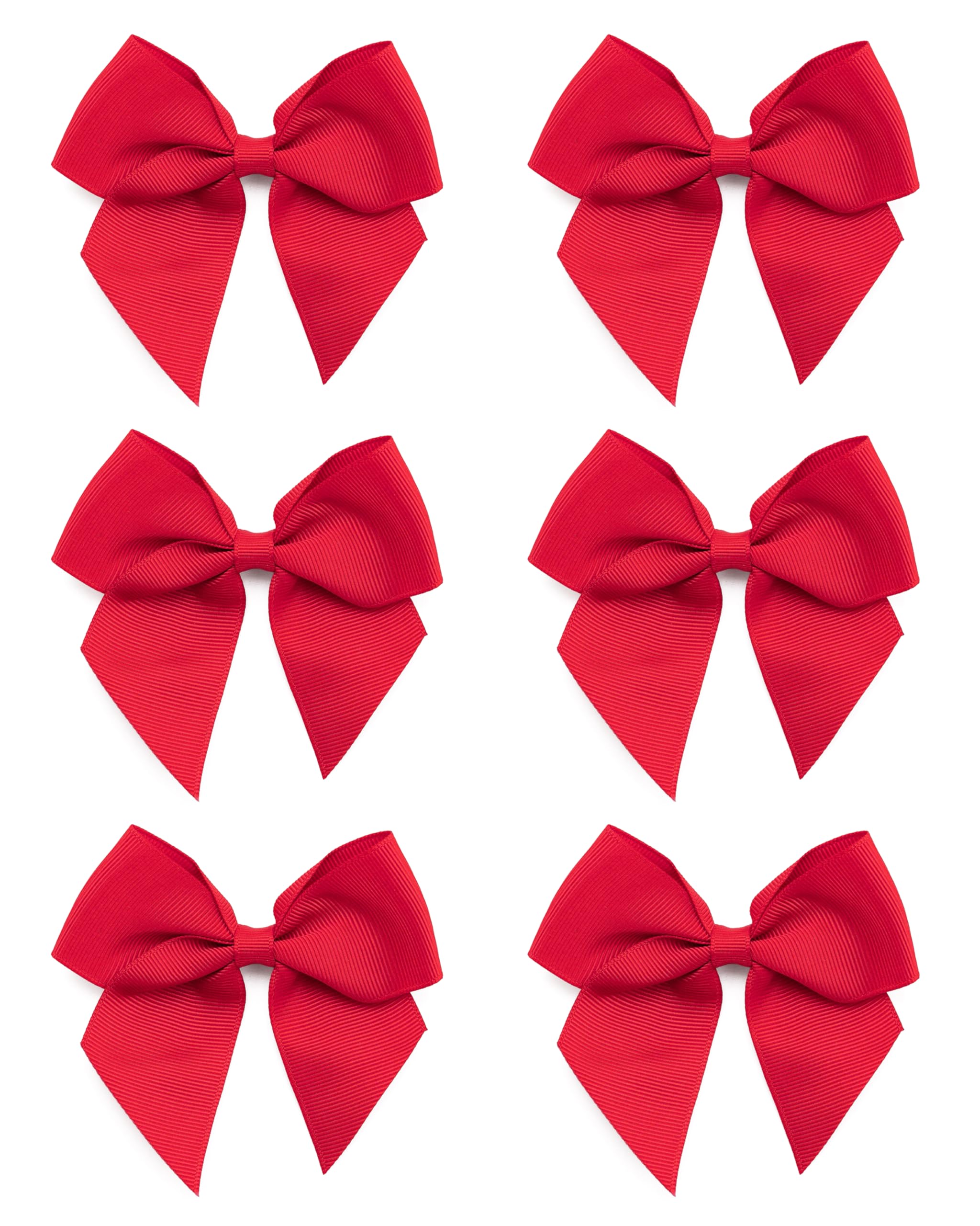 Italian Options Large Grosgrain Ribbon Bows, Self-Adhesive Fabric Bow Decorations for Gift Wrapping, Hampers, Christmas, Hair Bows, Crafts, Cakes, Crafting Accessories, Red, 6 Pack, 10 cm
