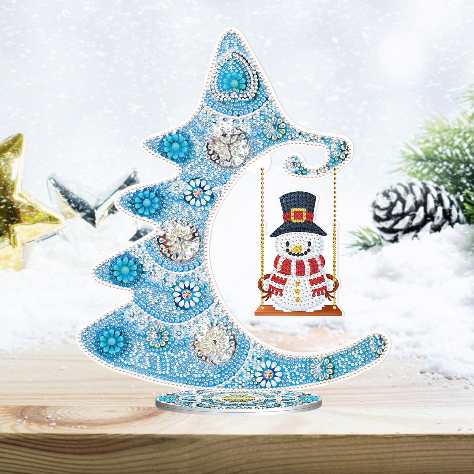 Guidre Christmas Diamond Art Ornaments,Diamond Art Tabletop Decoration DIY Christmas Tree Family Special Shaped Crystal Desk Ornament-Diamond Painting Christmas Ornaments - Image 2