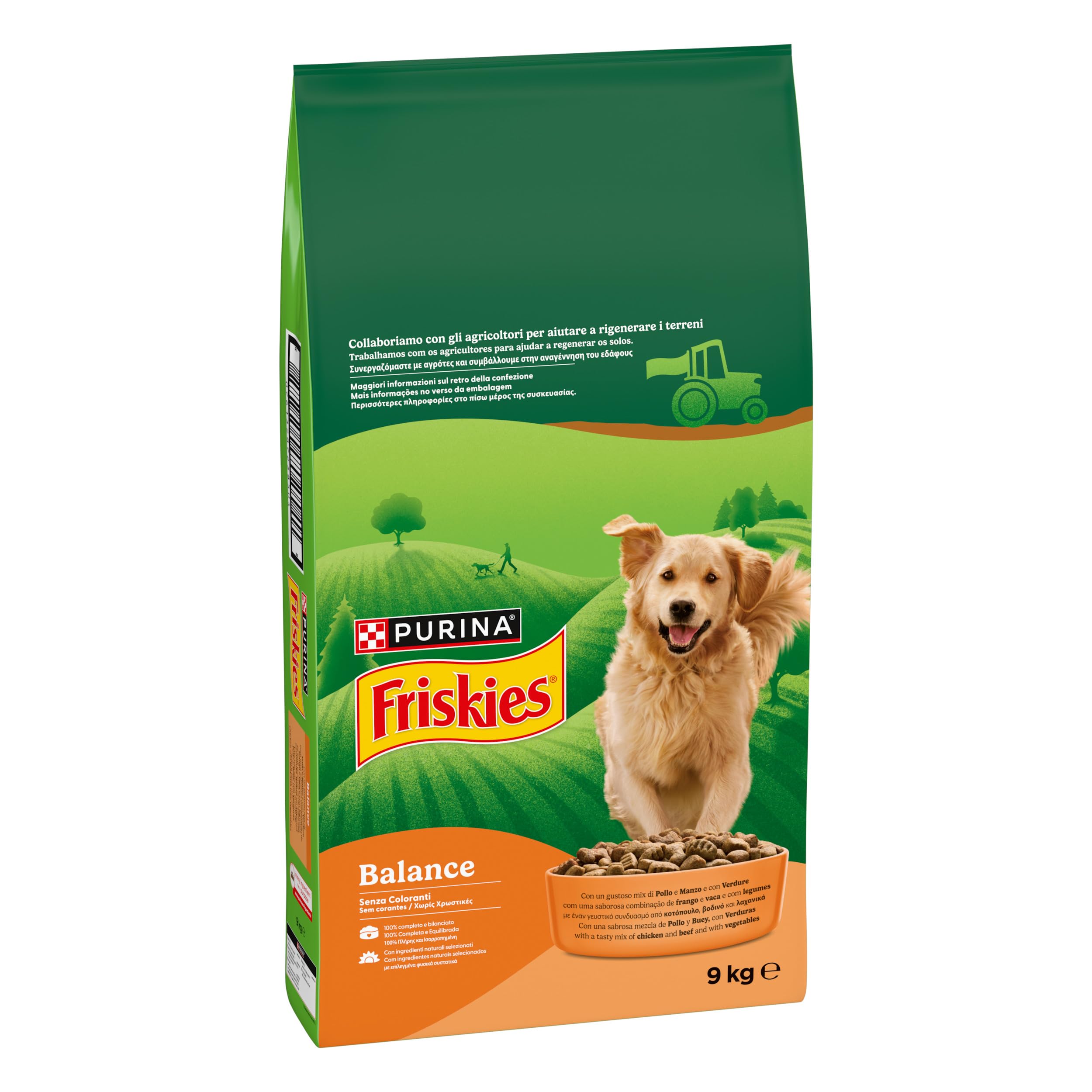 PURINA FRISKIES® Balance Crocchette Cane Adulto con Pollo, Manzo e Verdure 9 kg