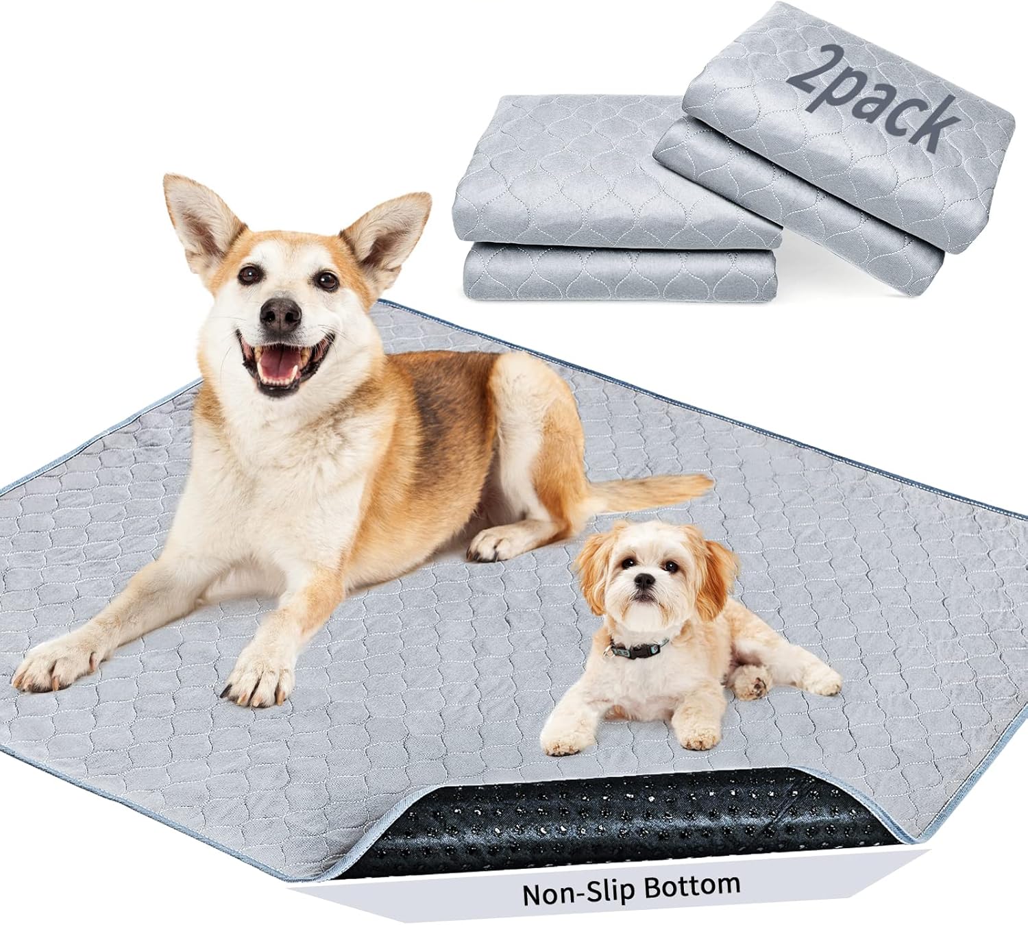 Oiyeefo Washable Dog Pee Pads 2Pack 36"x48" Fast Absorbent