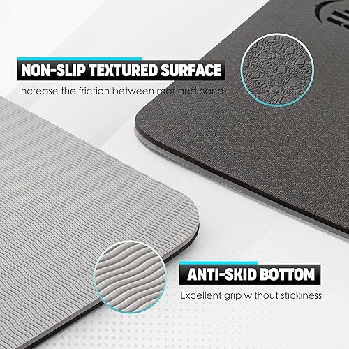 Miniatura 2 de UMINEUX Tapete de yoga grande para hombres y mujeres de 14 y 25 pulgadas, extra grueso, TPE para entrenamiento en casa, gimnasio, antideslizante,