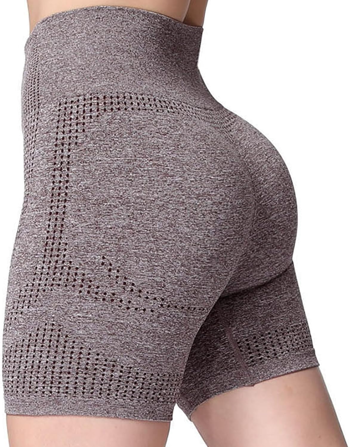 Aoxjox Seamless Workout Biker Shorts for Women High Waisted Exercise Athletic Gym Booty Running Yoga Short 5"