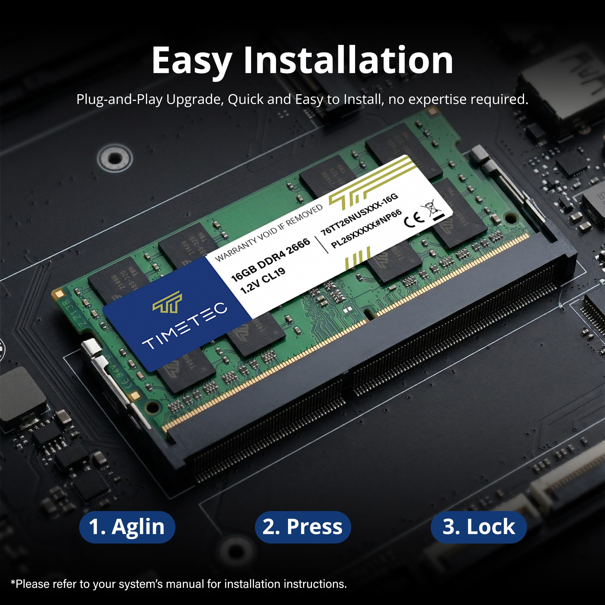 Timetec Premium 32GB KIT (2x16GB) DDR4 2666MHz (PC4-2666V) PC4-21300 SODIMM Laptop RAM – 260-Pin 1.2V CL19 Non-ECC Unbuffered Memory Module for Laptop, Notebook, Mini PC, All-in-One - 5