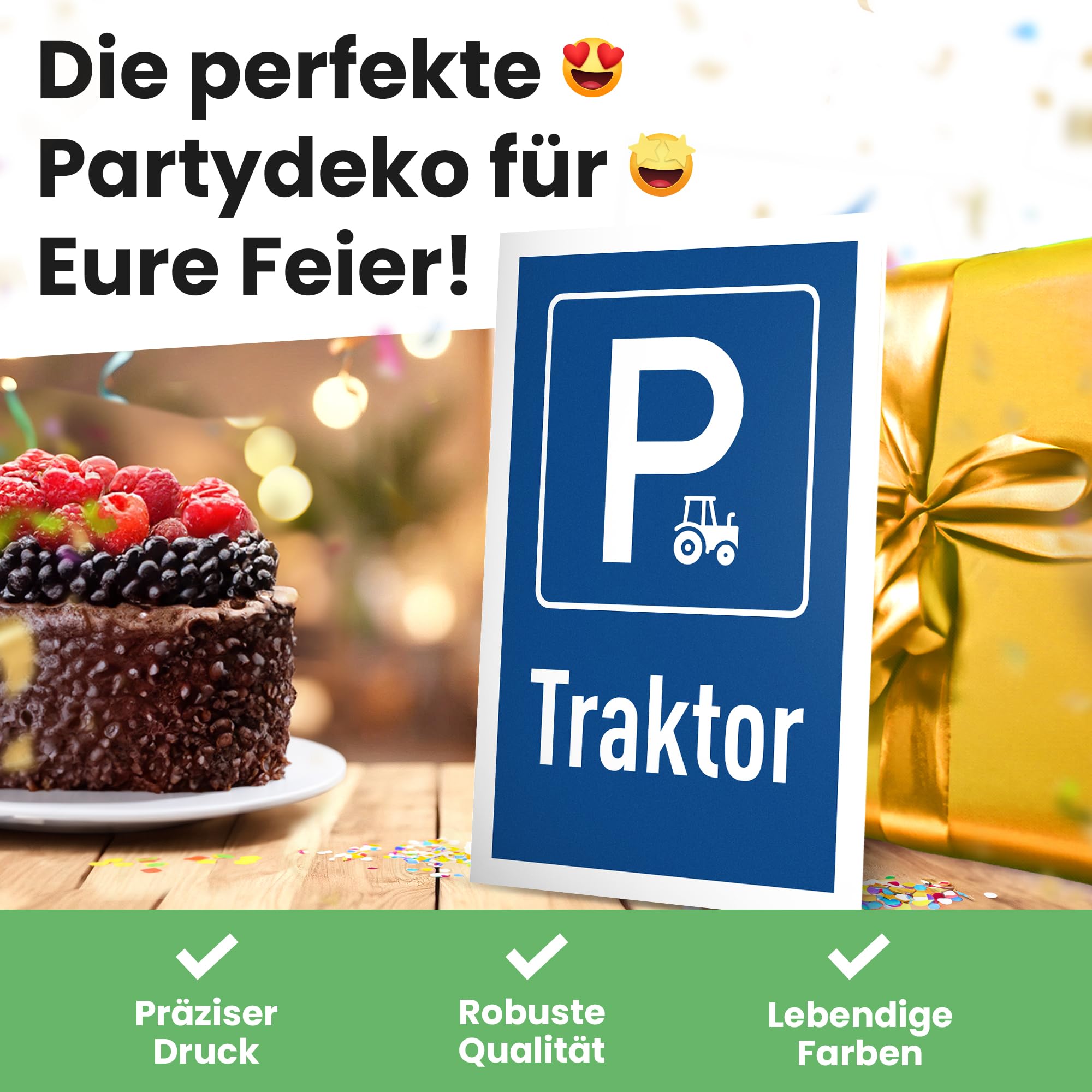 DankeDir! Parking Tractor, 30 x 20 cm Plastic Sign, Funny Sign for Tractor Drivers, Gift Idea for Farmers - Image 4