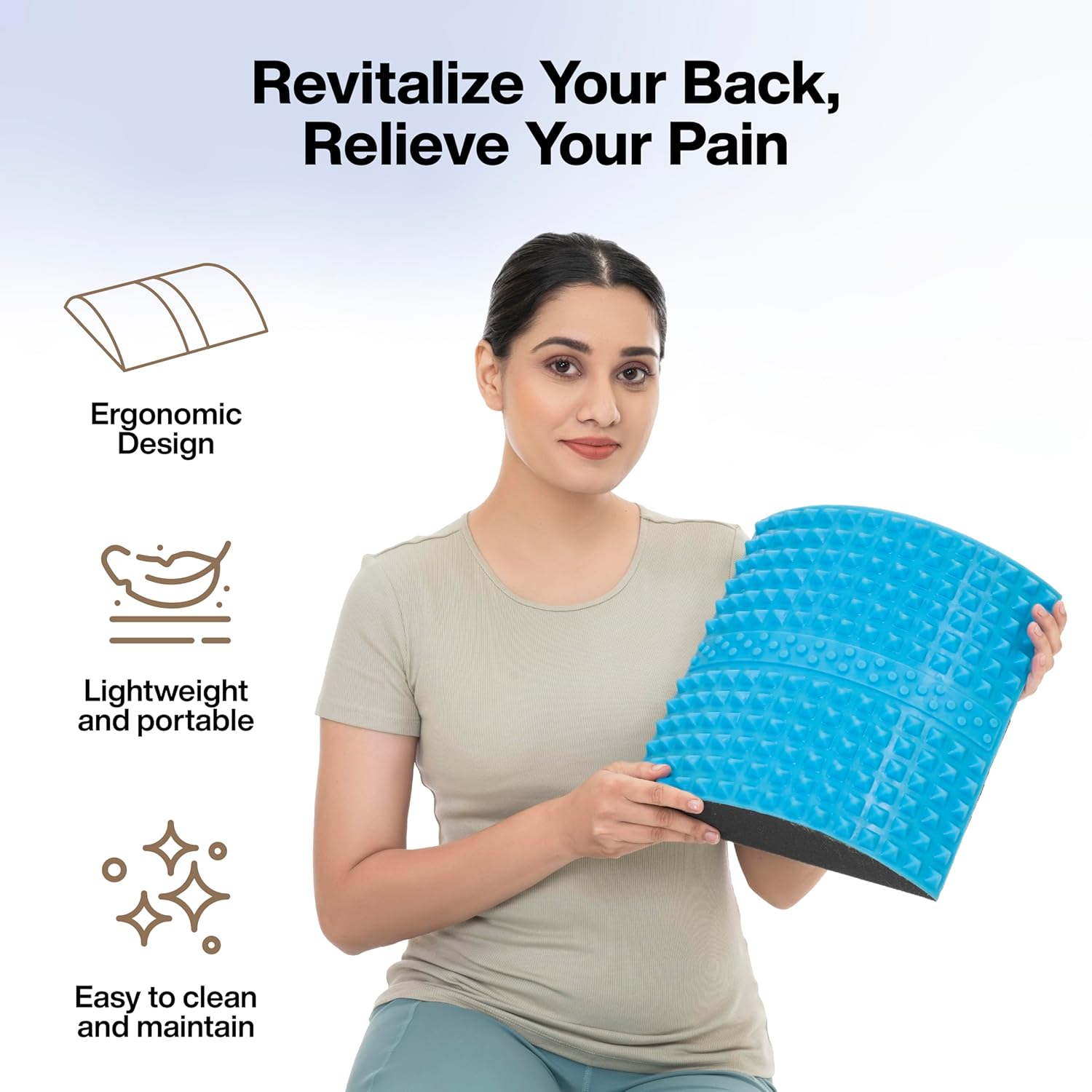 FOVERA Gel Back Stretcher Lumbar Traction for Upper & Lower Back Pain Relief, Lumbar Support, Sciatica Nerve, Spinal Stenosis, Posture Correction, Back Excercise, Back Cracker FOVERA Gel Back Stretcher Lumbar Traction for Upper & Lower Back Pain Relief, Lumbar Support, Sciatica Nerve, Spinal Stenosis, Posture Correction, Back Excercise, Back Cracker