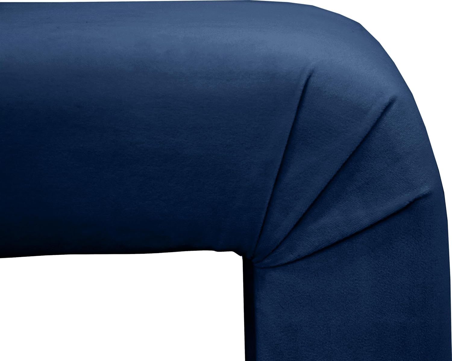 Meridian Furniture Minimalist Collection Modern | Contemporary Velvet Upholstered Bench, 53" W x 14.75" D x 18.25" H, Navy