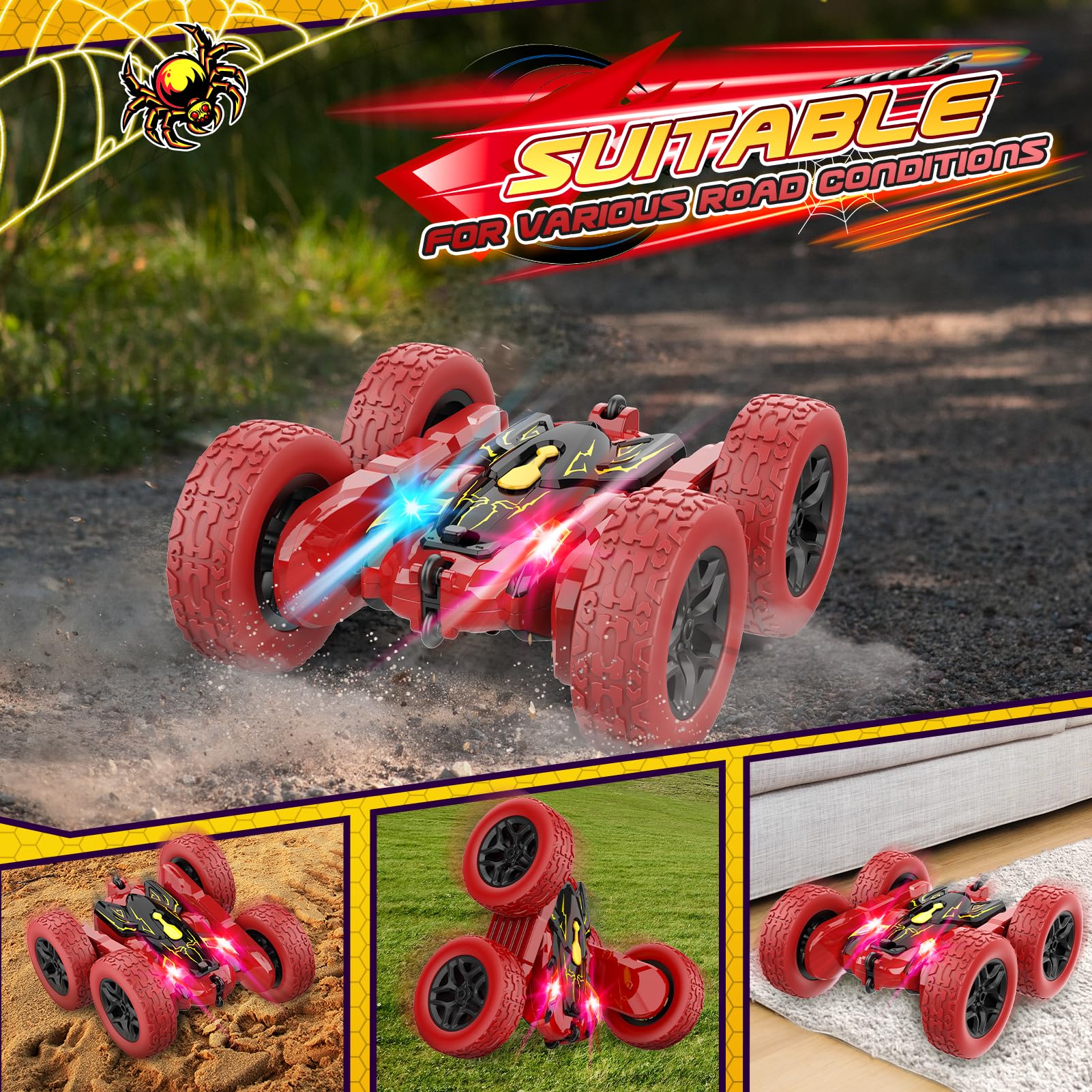 Dislocati Macchina Telecomandata per Bambini, Giochi Bambini 3 4 5 Anni Regalo Bambino 3 4 5 6 7 8 9 10 Anni Maschio Giochi per Bambini Monster Truck Giocattoli Giochi Bambino 3-10 Anni Maschio