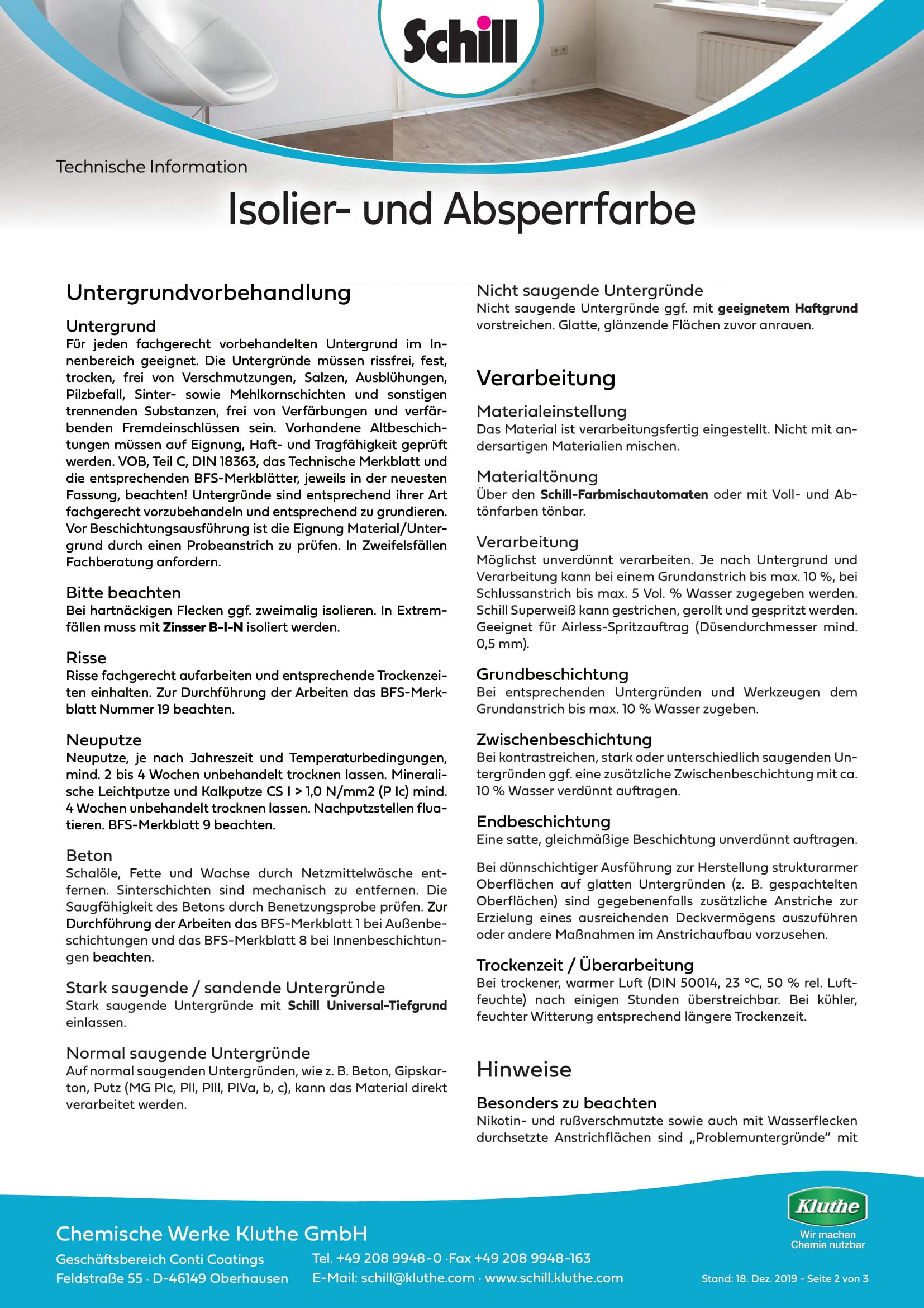 Schill Isolier- und Absperrfarbe 10 Liter