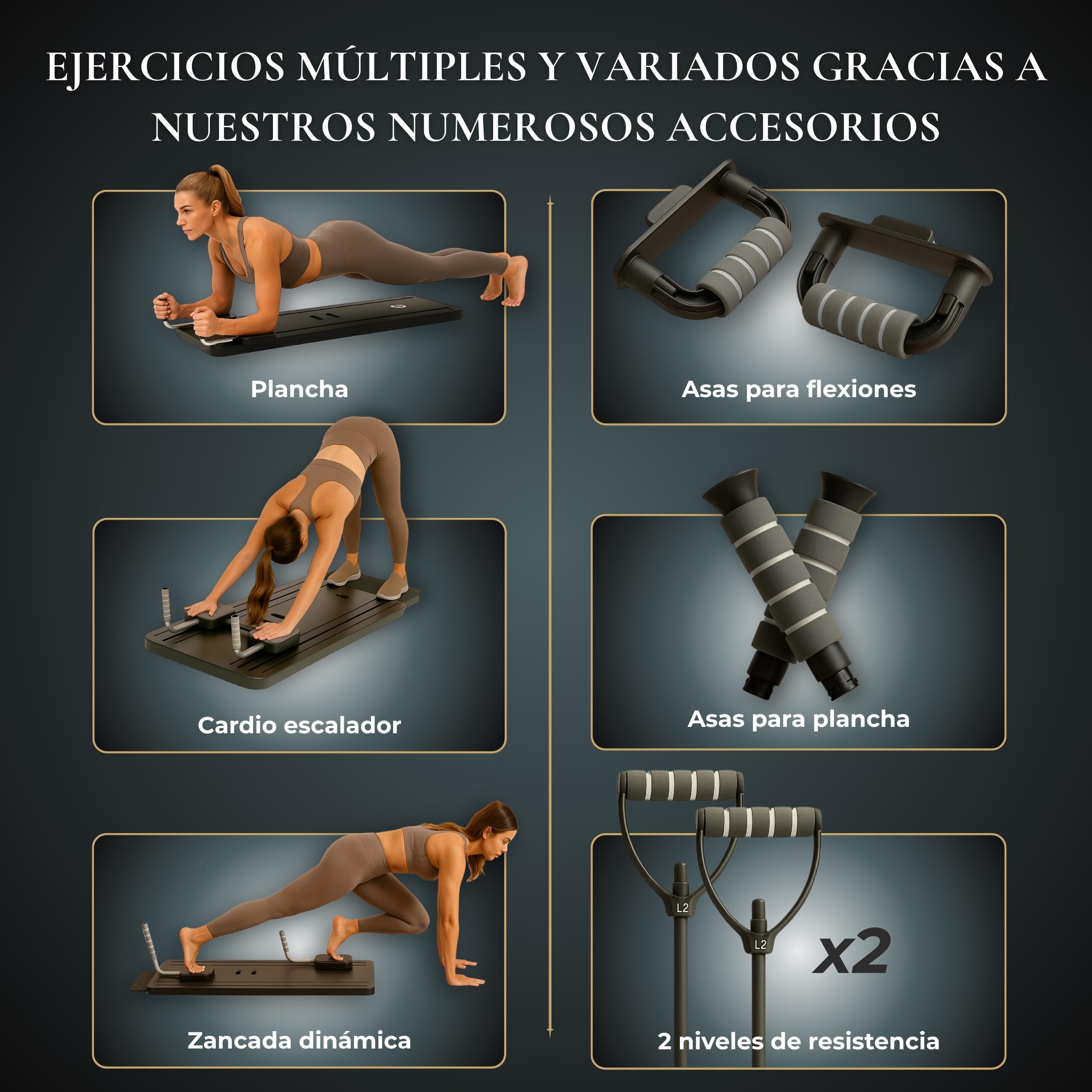 Tabla Pilates Multifuncional Plegable 5 en 1 | Maquina Pilates para Casa, Pilates Reformer, Mini Pilates Reformer, Pilates Board Premium + Ebook 10 Ejercicios | 2026