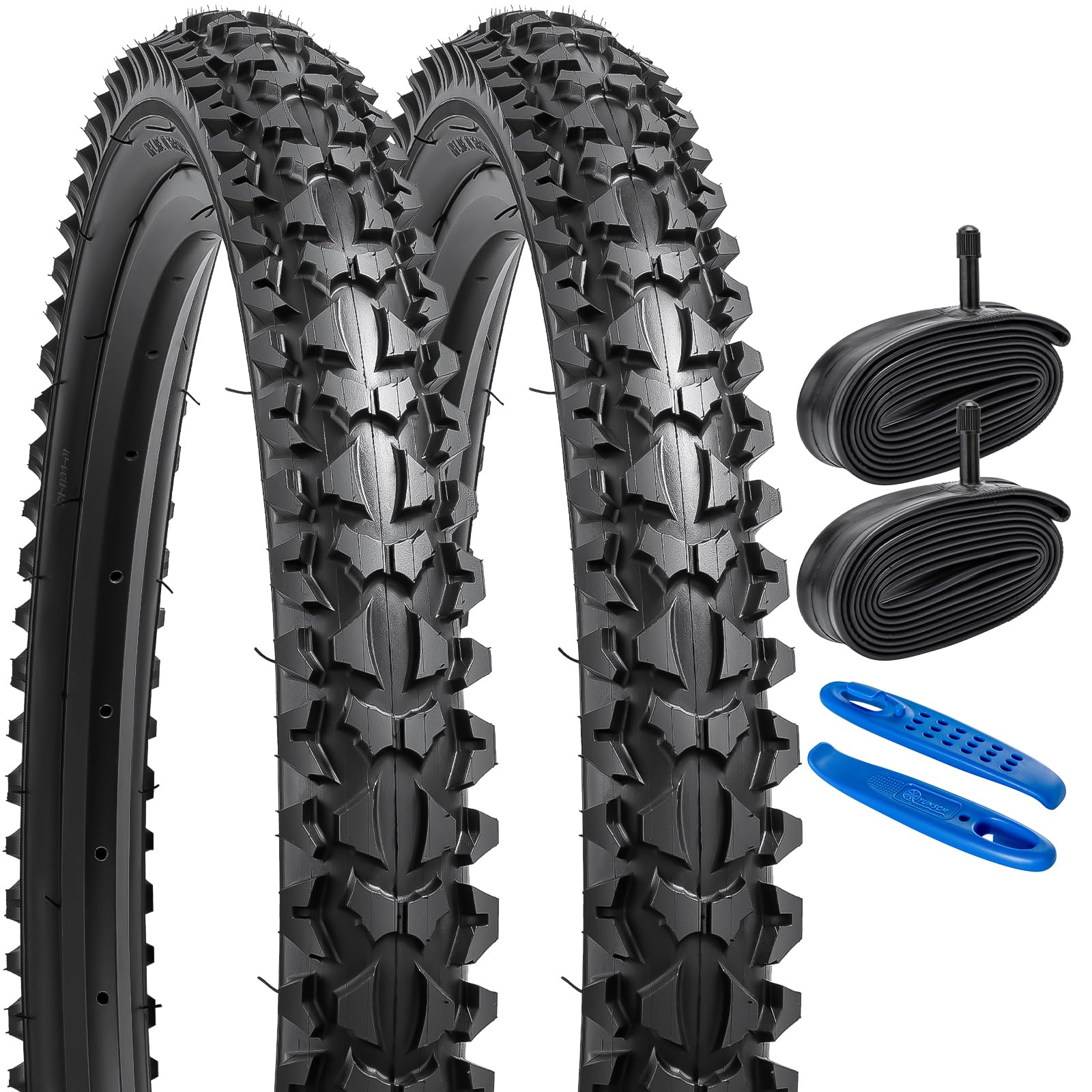 YunSCM 2Pcs Plegable 20 Pulgada Neumáticos 20x1.95 ETRTO 53-406 más 2Pcs 20 Pulgada Cámara de Aire AV32mm Valve Compatible Bike 20x1.95 Neumáticos and Cámara de Aire