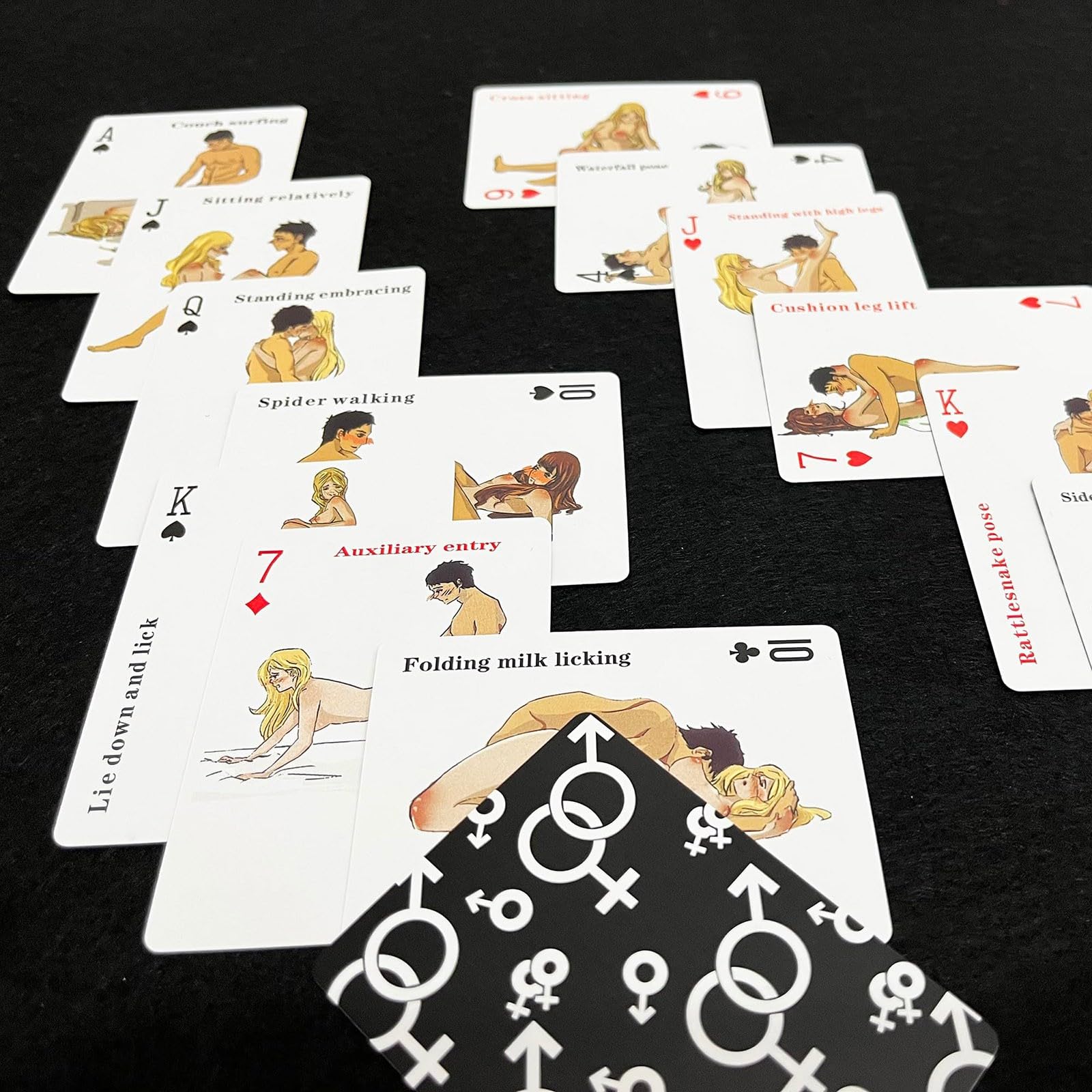 Regali di San Valentino Coppie Adulti Poker Gioco Poker Camera Da Letto Giochi Notturni Regalo per Lui & Lei BZa382 (Nero, Taglia Unica)