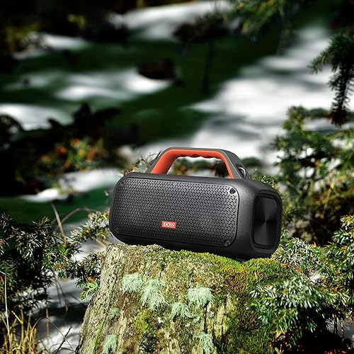 Miniatura 8 de DOSS Extreme Boom - Altavoz para exteriores con IPX6 impermeable, sonido potente de 60 W, graves profundos, tiempo de reproducción de 30 horas,