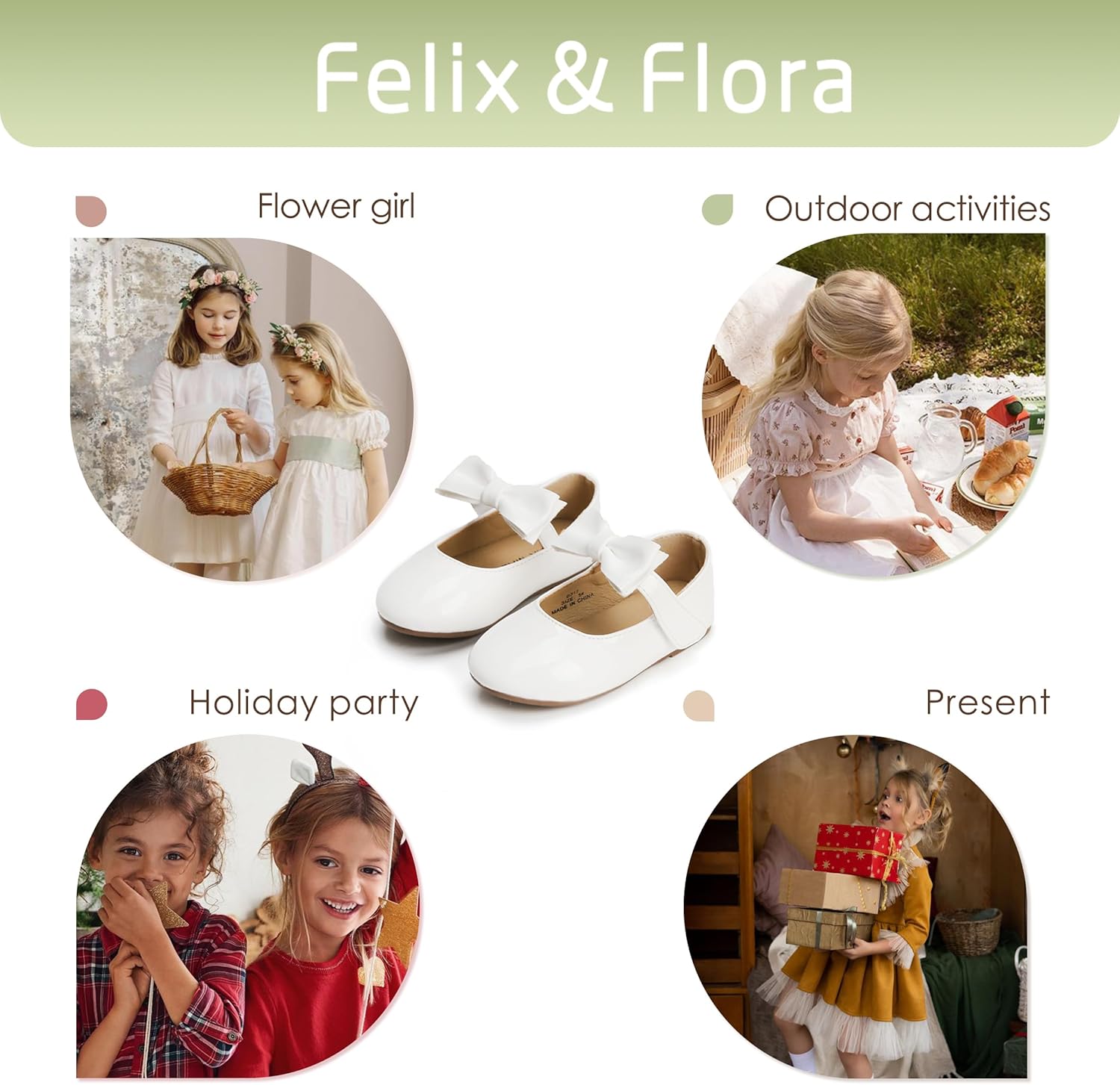 Felix & Flora Toddler Flower Girl Dress Shoes - Girl Ballet Flats Party School Shoes Wedding - Image 10