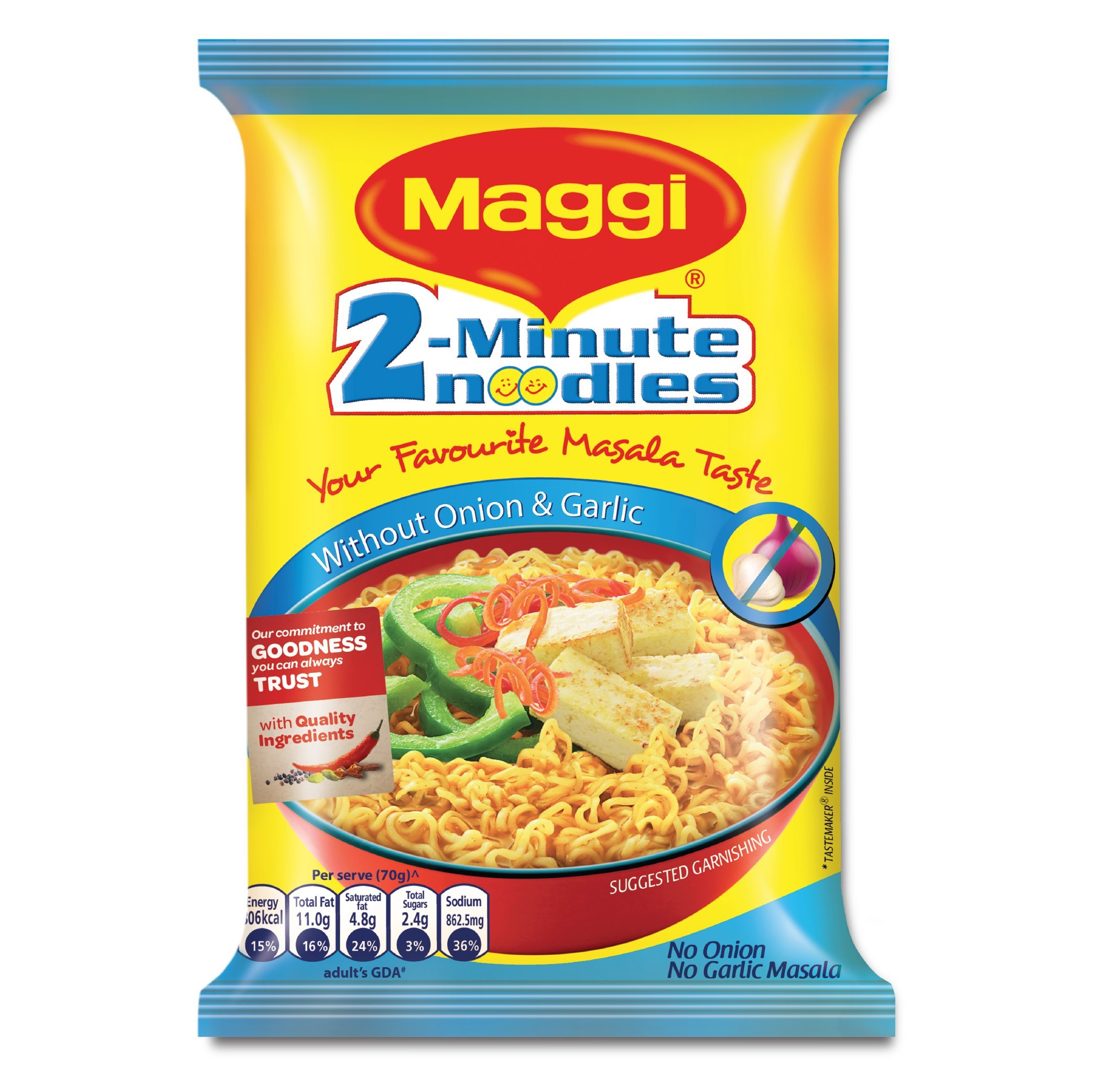 Maggi 2 Minute Masala Noodles, No Onion No Garlic, 70 Grams