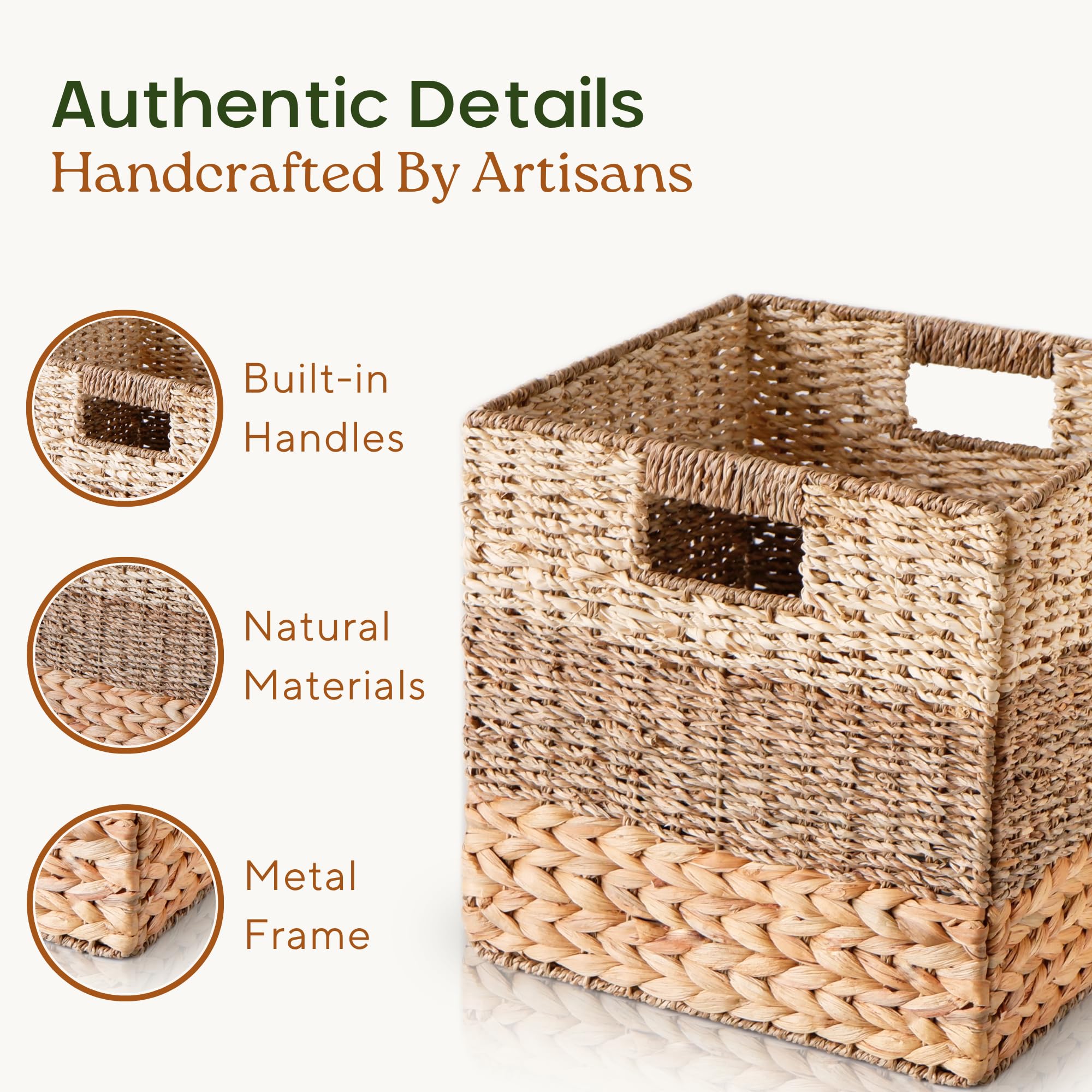 Amazon.com: CHI AN HOME 13x13x13 Storage Cube Bins Wicker Storage