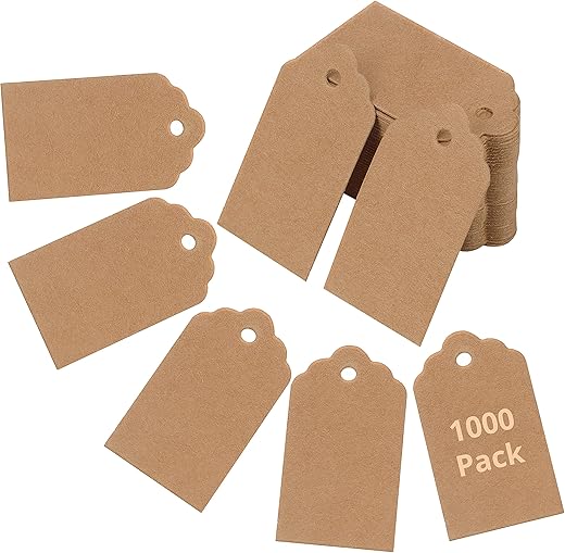 Belle Vous Etichette Regalo Cartoncino Kraft (1000pz) - 4,5 x...