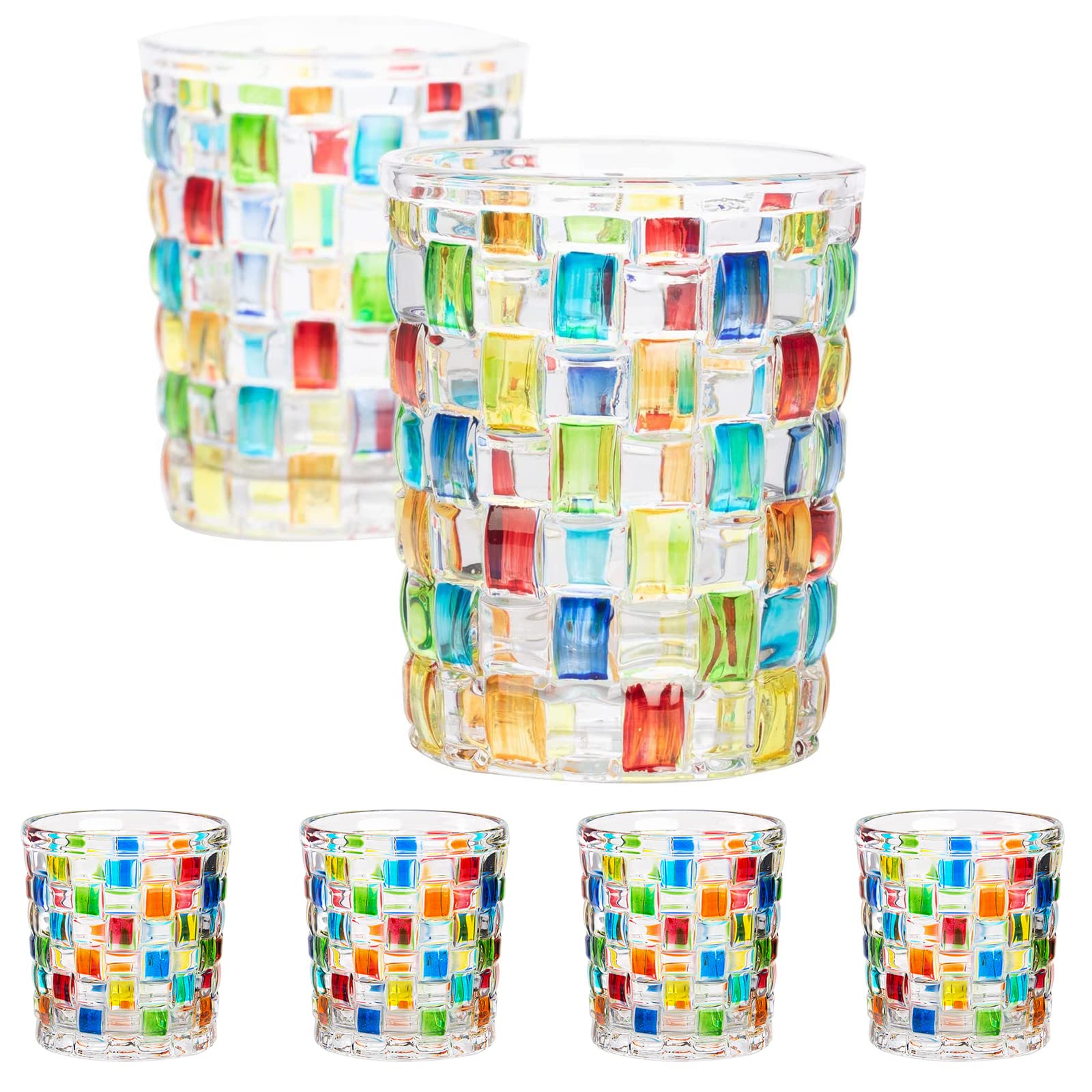 Amazon | 6個セット ビールグラス カラフル おしゃれ 250ml/9Oz ロック 