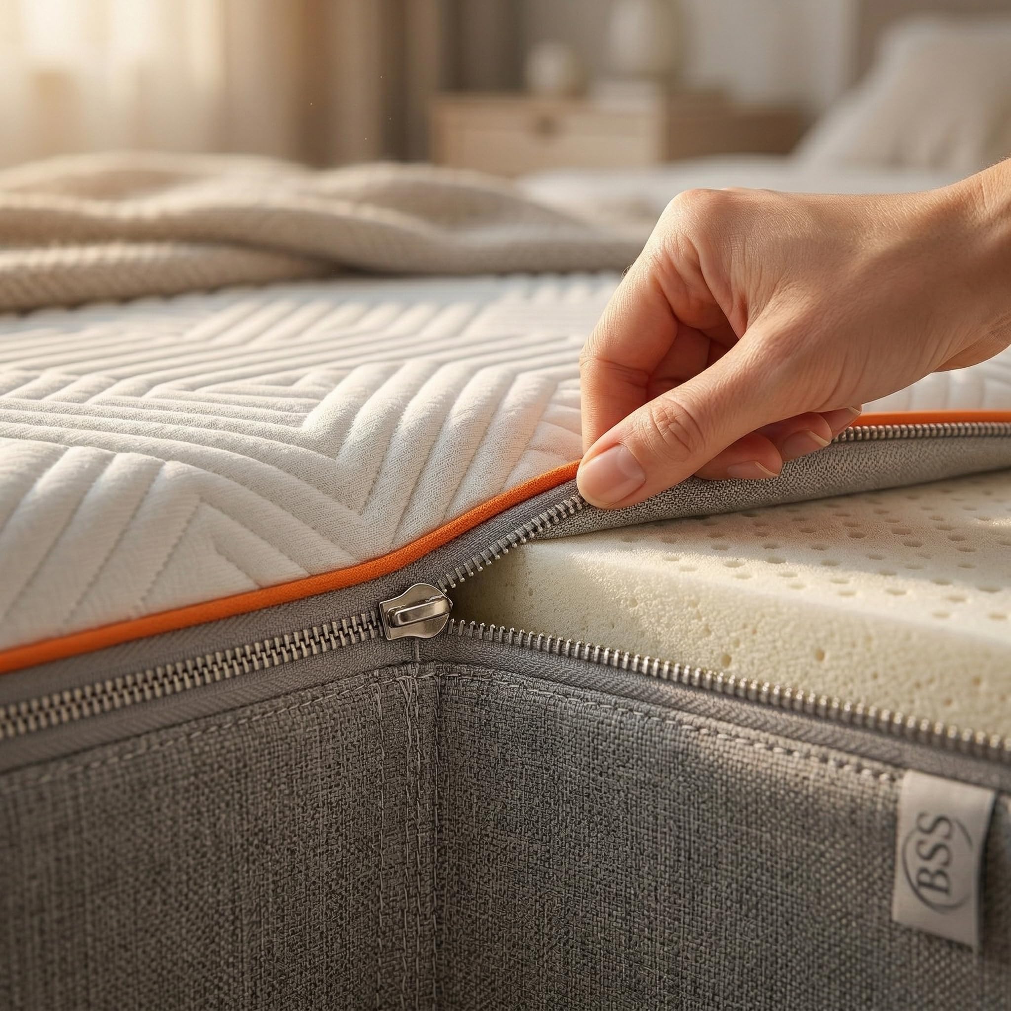 BSS BEDDING Kaltschaummatratze 140x200 cm, 22 cm hoch, 2-in-1 Härtegrad H3/H4 (wendbar: Oben H3, unten H4), Rollmatratze, 7-Zonen Memory Foam, ergonomisch & atmungsaktiv, waschbarer Bezug