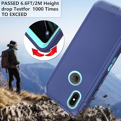 Miniatura 8 de Asuwish Funda de teléfono para iPhone Xs Max con protector de pantalla de vidrio templado y cubierta para celular híbrida resistente a prueba de