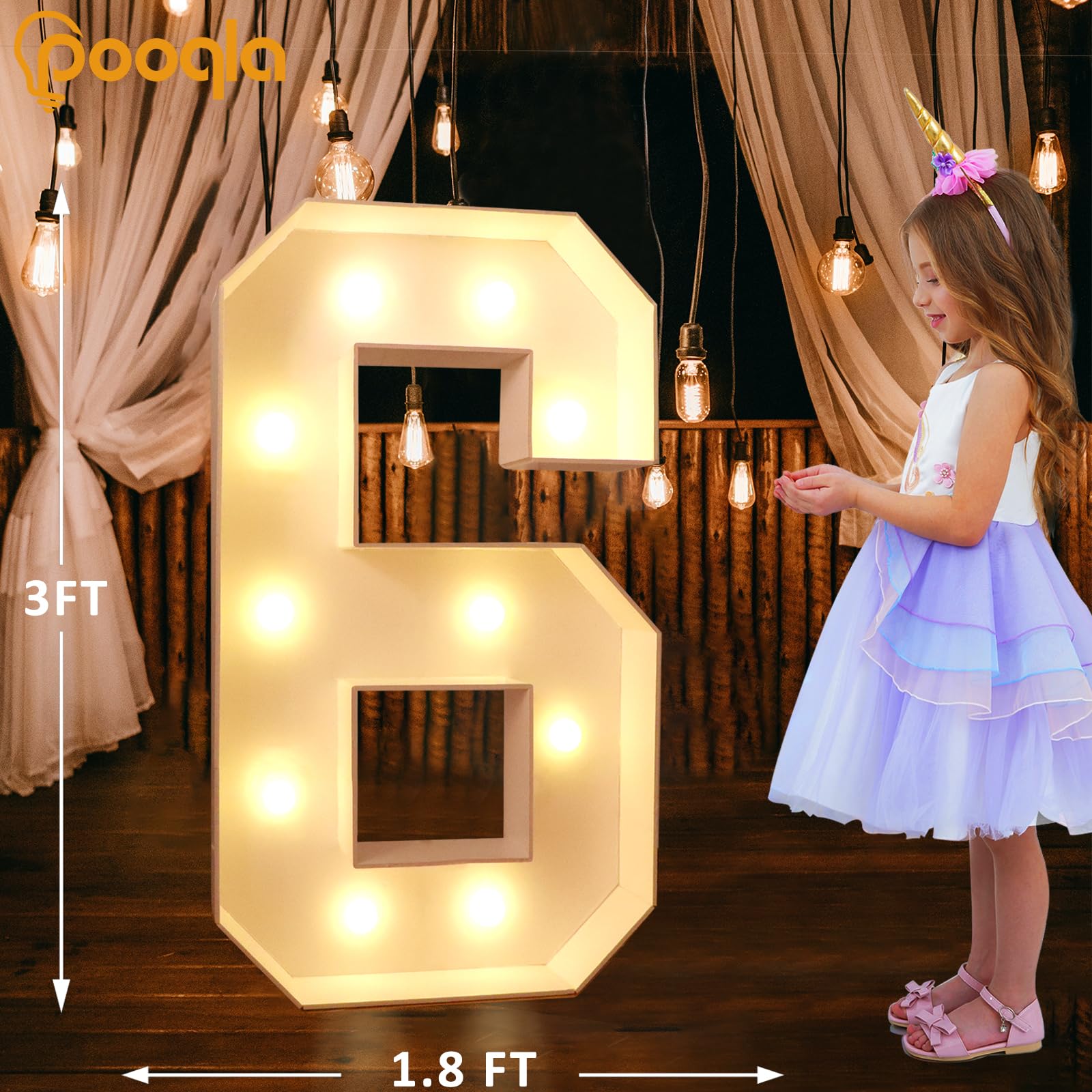 Snapklik.com : 3FT Light Up Numbers, Warm White LED Letters Lighted ...