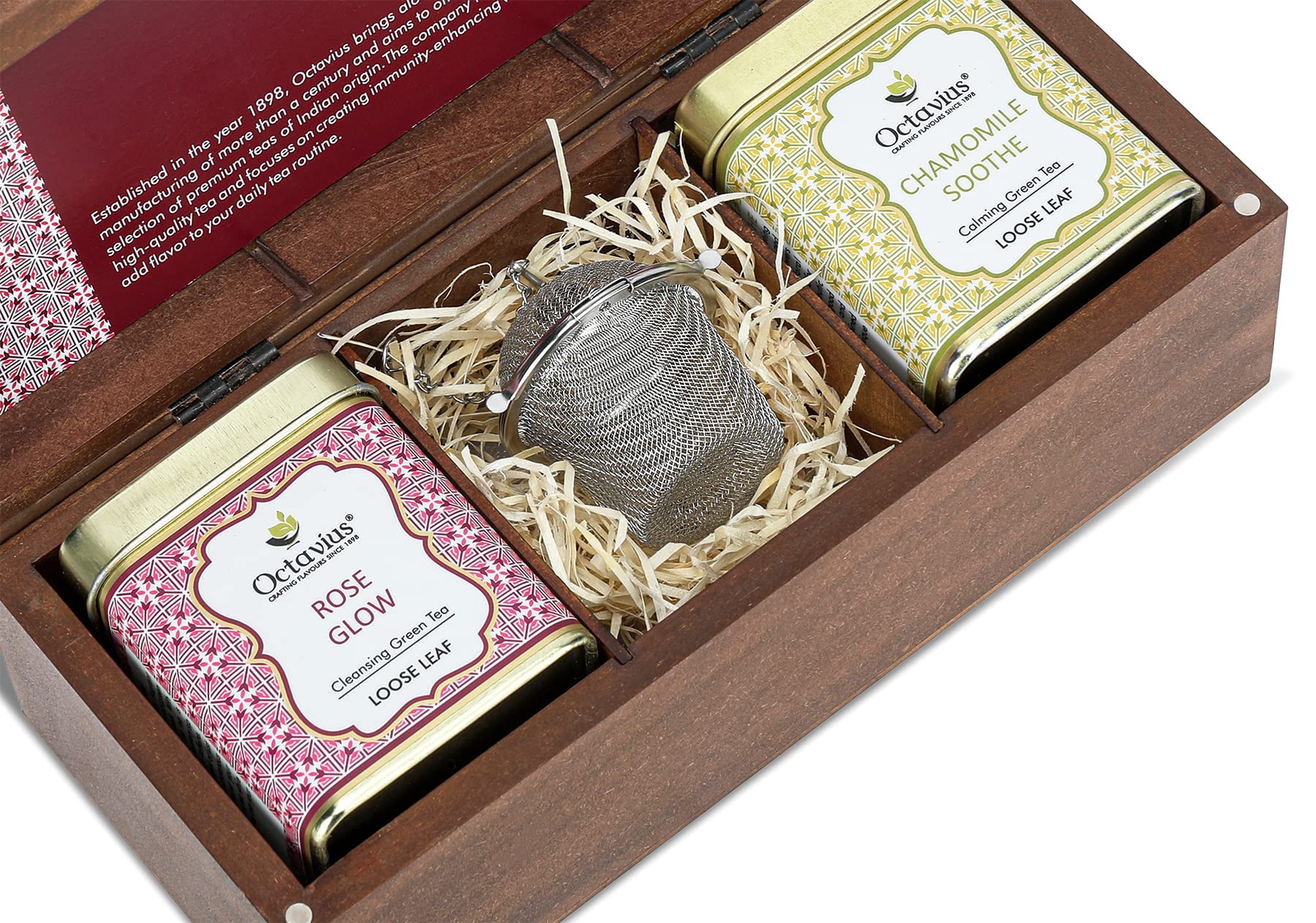 Octavius Green Tea Loose Leaf Christmas Gift Set | Elixir Collection - 2 Calming Wellness Loose Teas With Infuser | Tea Gift Sets for Tea Lovers | Christmas Gift Set For Family and Friends
