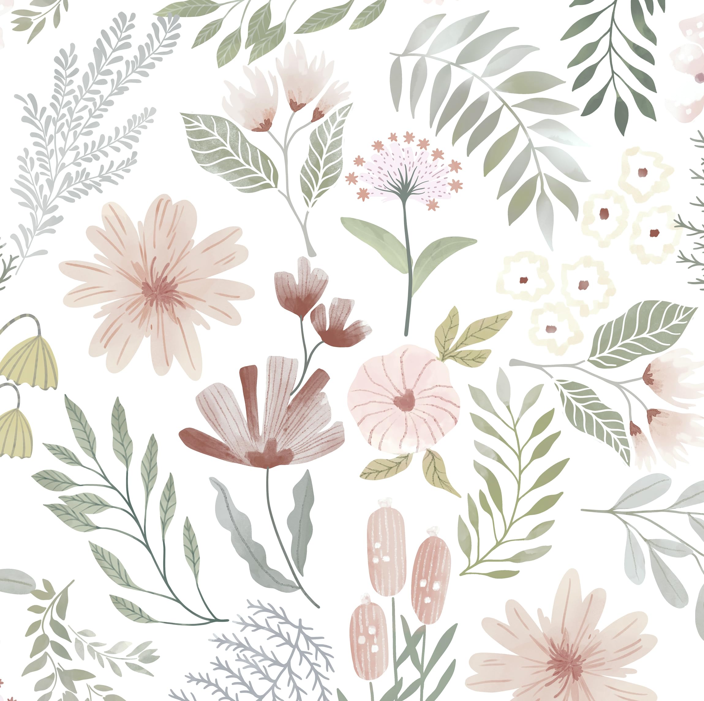 Timeet 44CMx20M Peel and Stick Wallpaper Floral White Self Adhesive Wallpaper Leaf Sticky Back Vinyl Contact Paper Waterproof for Bedroom Living Room Shelf Cabinet