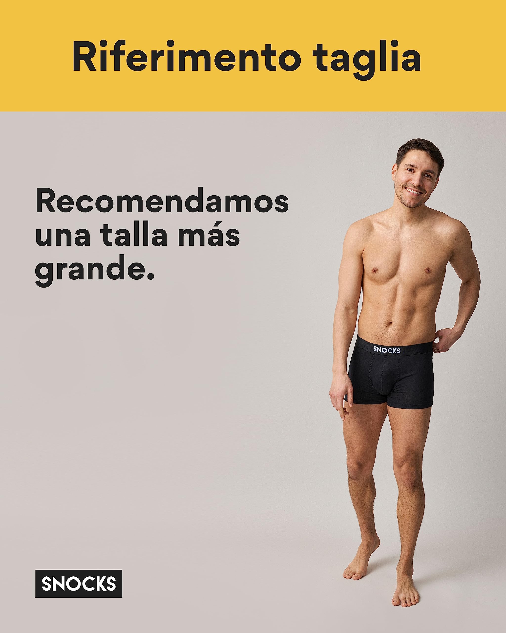 Snocks Pacco 6 Boxer Uomo Cotone Bio Elasticizzato - Mutande Uomo Senza Etichette Irritanti - Boxer Pack Taglia S-4XL