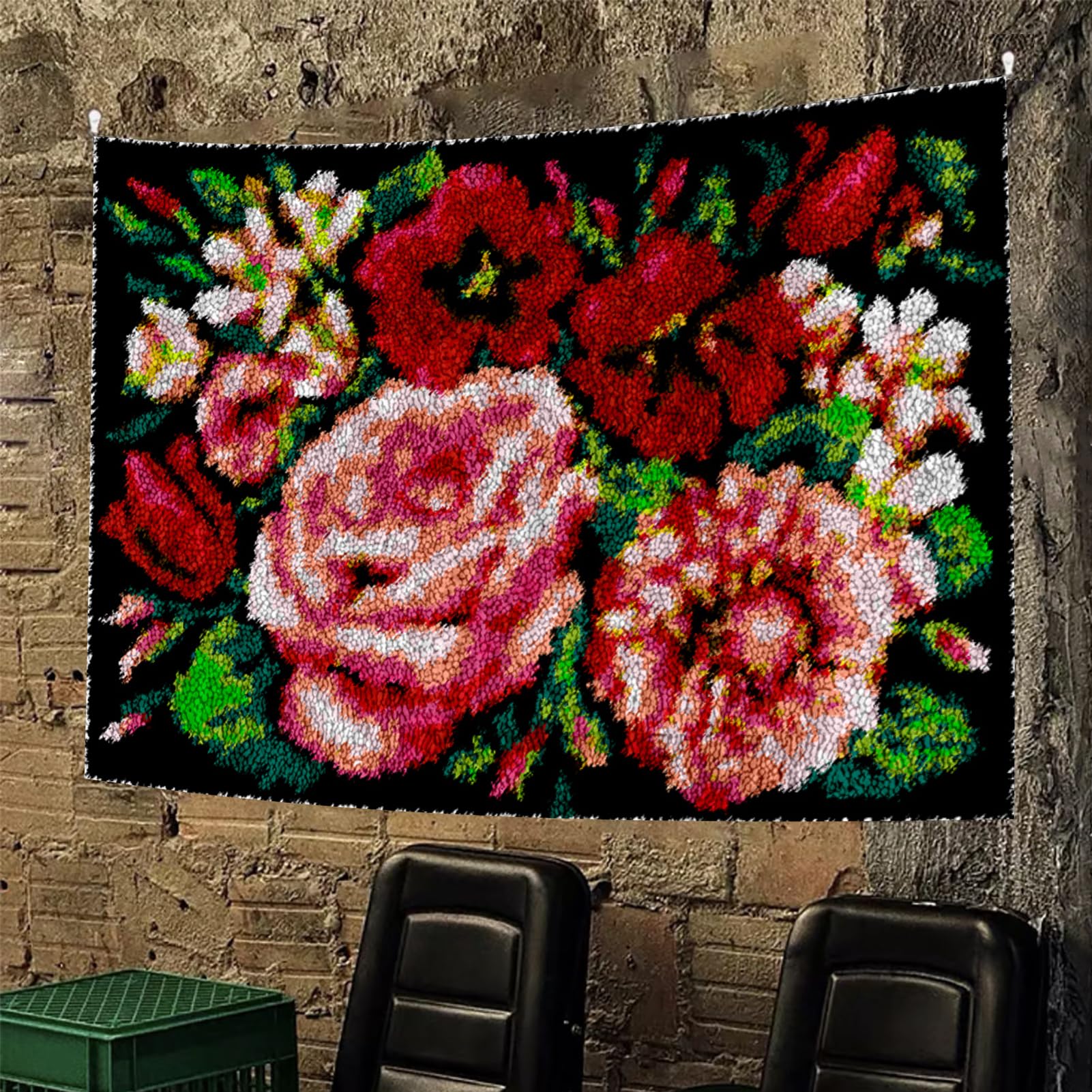 Zestaw dywaników antypoślizgowych z wiązanymi ściegami 140x160 cm